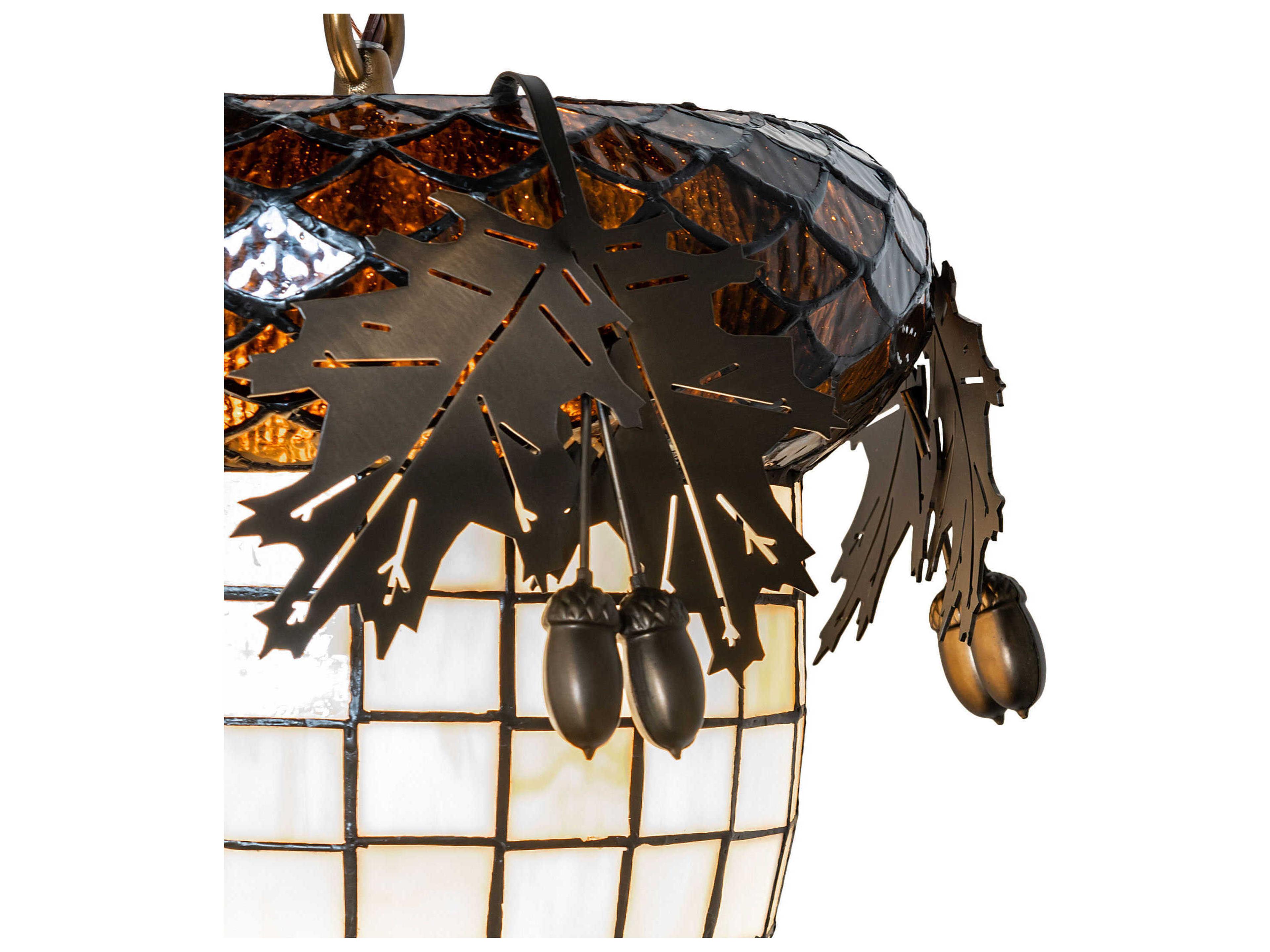 Meyda Greenbriar Oak 1-Light Antique Copper Mini Pendant