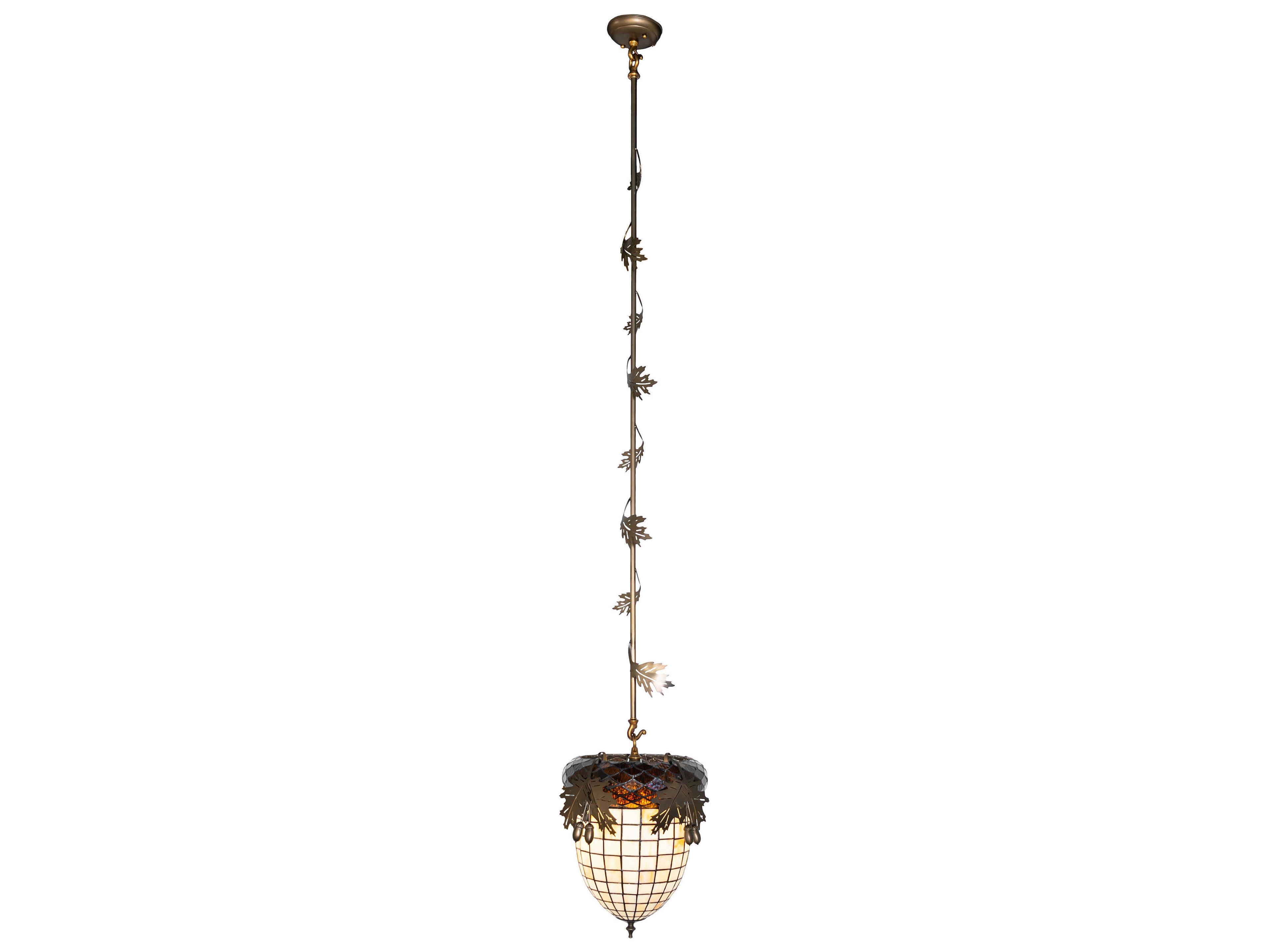 Meyda Greenbriar Oak 1-Light Antique Copper Mini Pendant