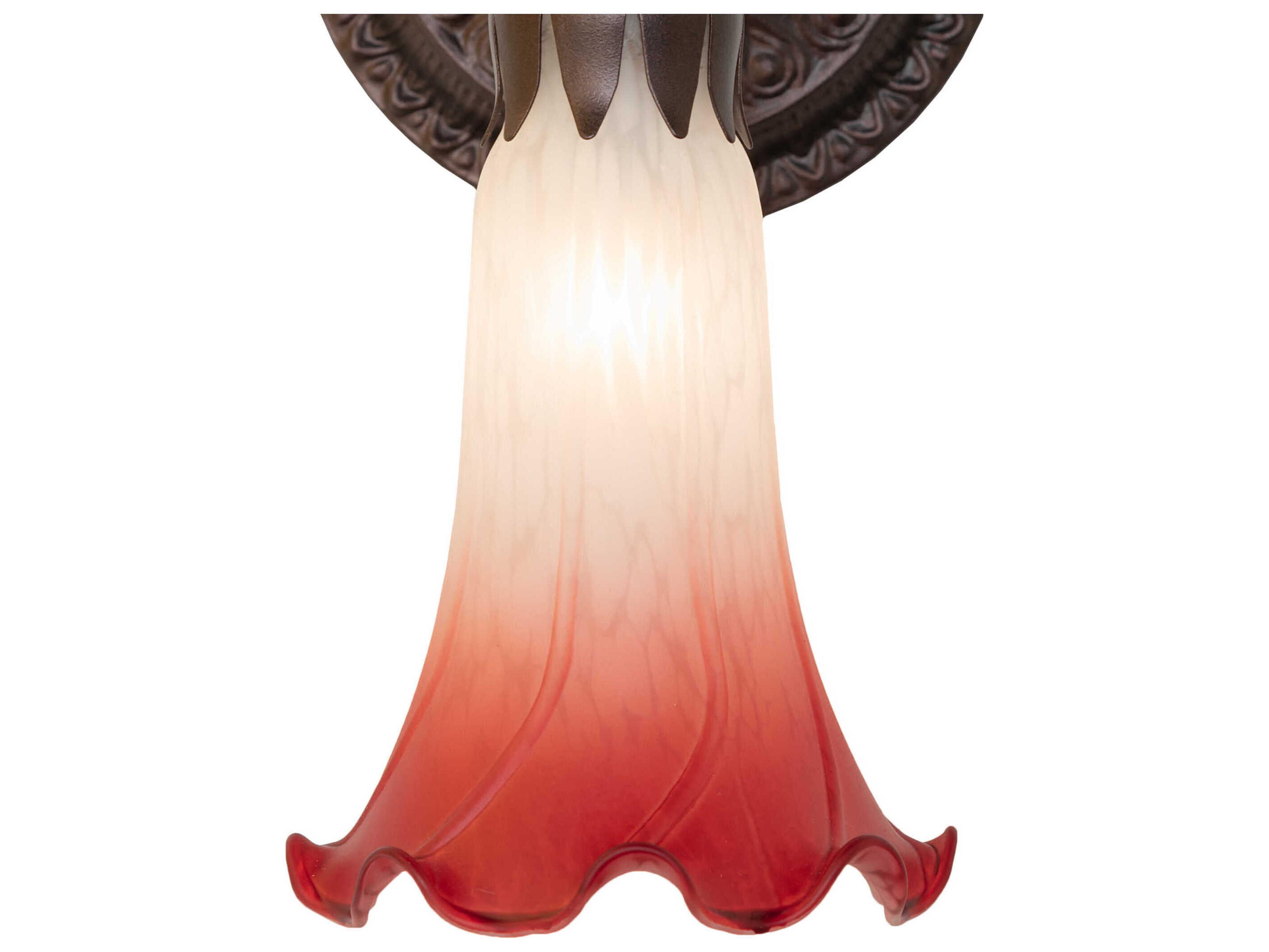 Meyda Pond Lily 1-Light Mahogany Bronze Glass Wall Sconce