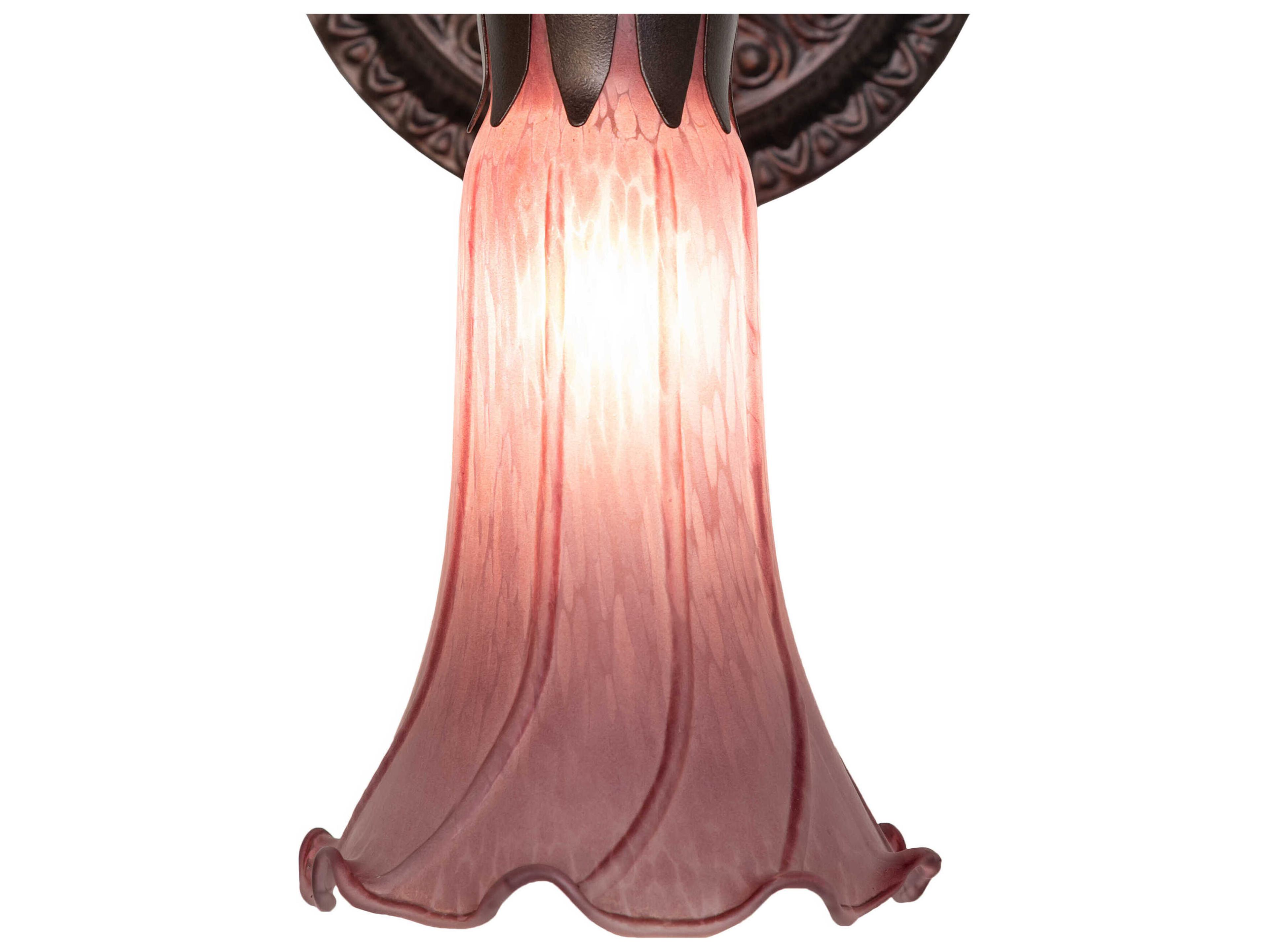 Meyda Pond Lily 1-Light Mahogany Bronze Glass Wall Sconce