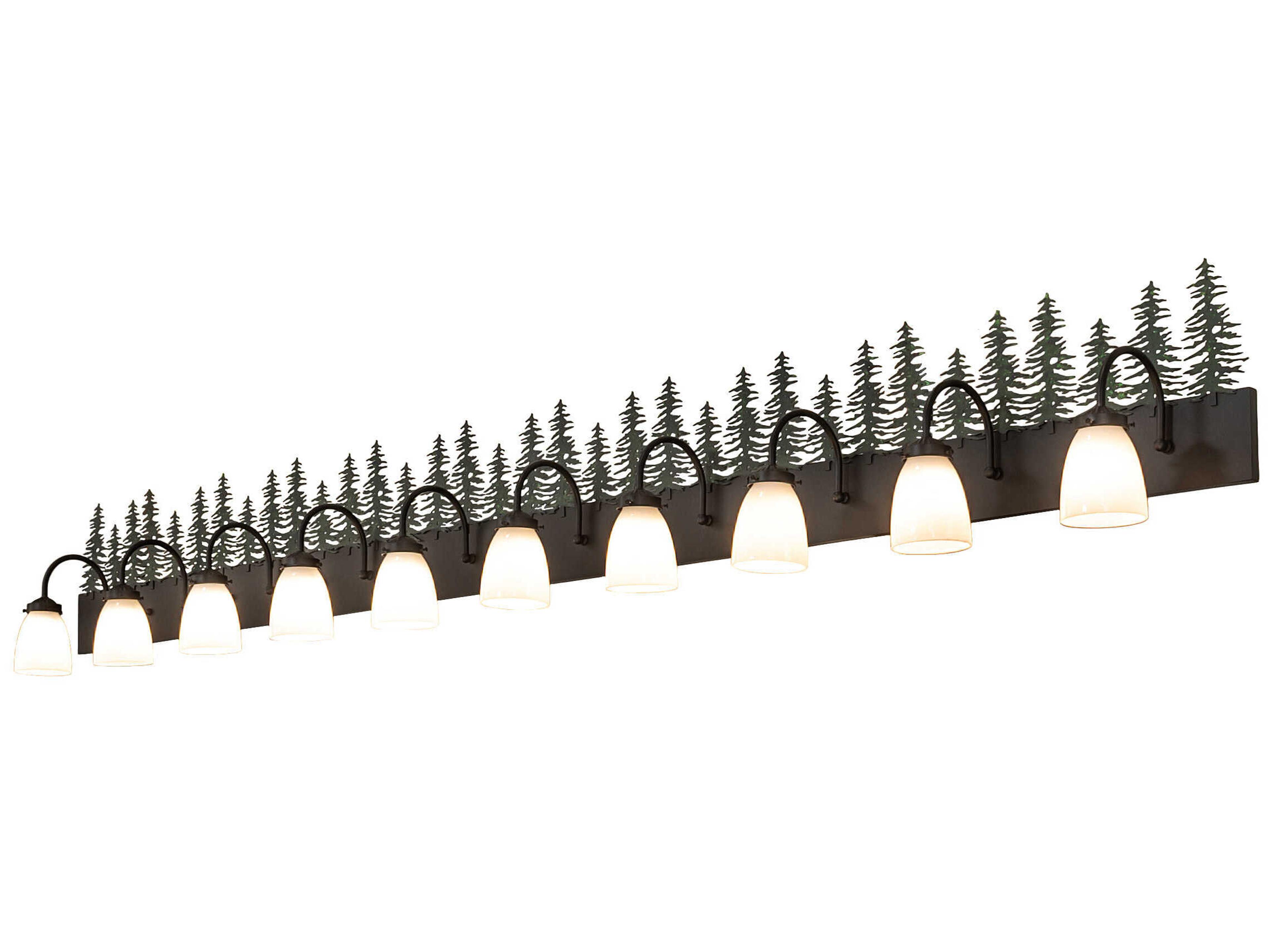 Tall Pines 10-Light Textured Black Vanity Light