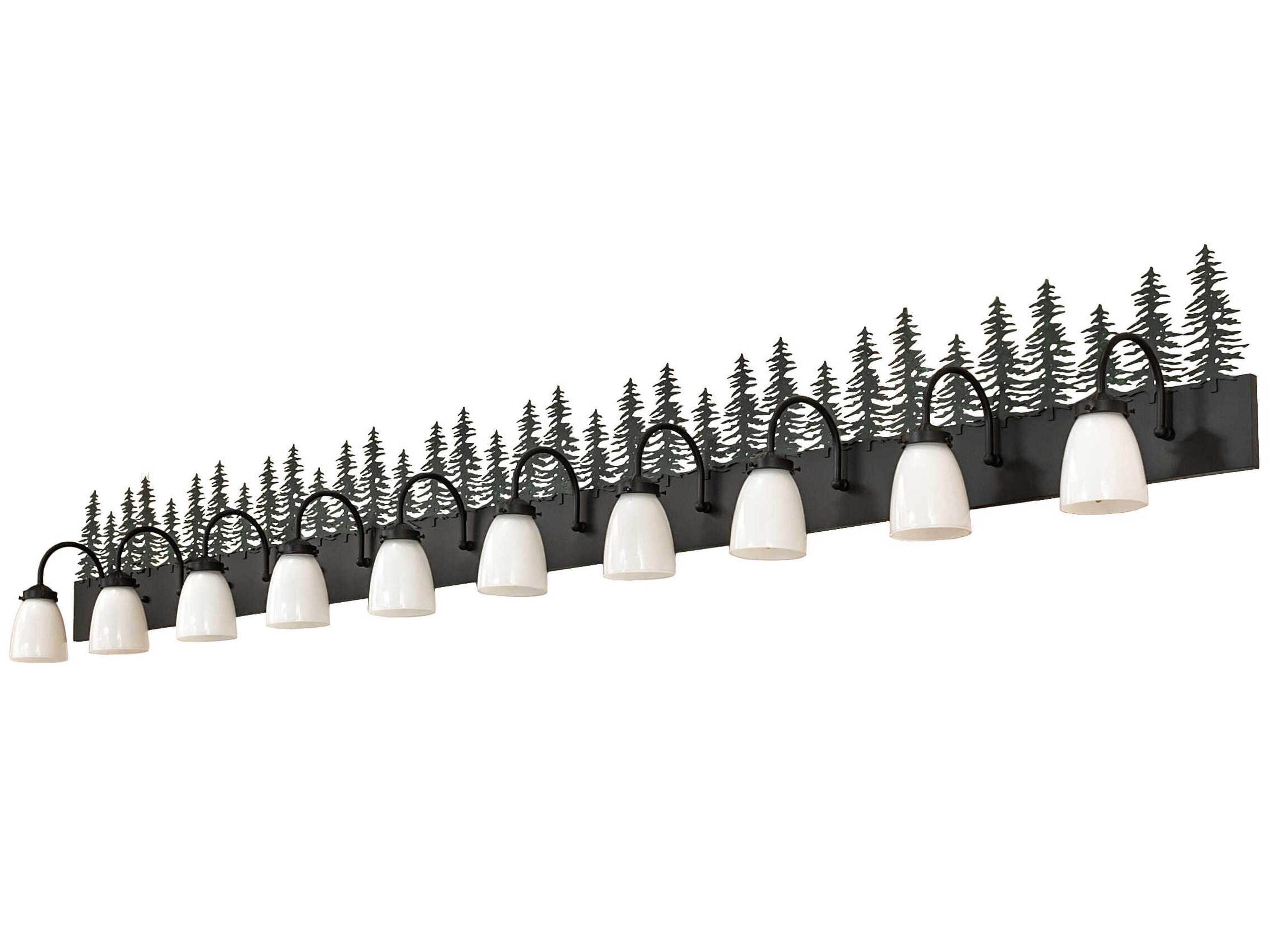 Meyda Tall Pines 10-Light Textured Black Vanity Light