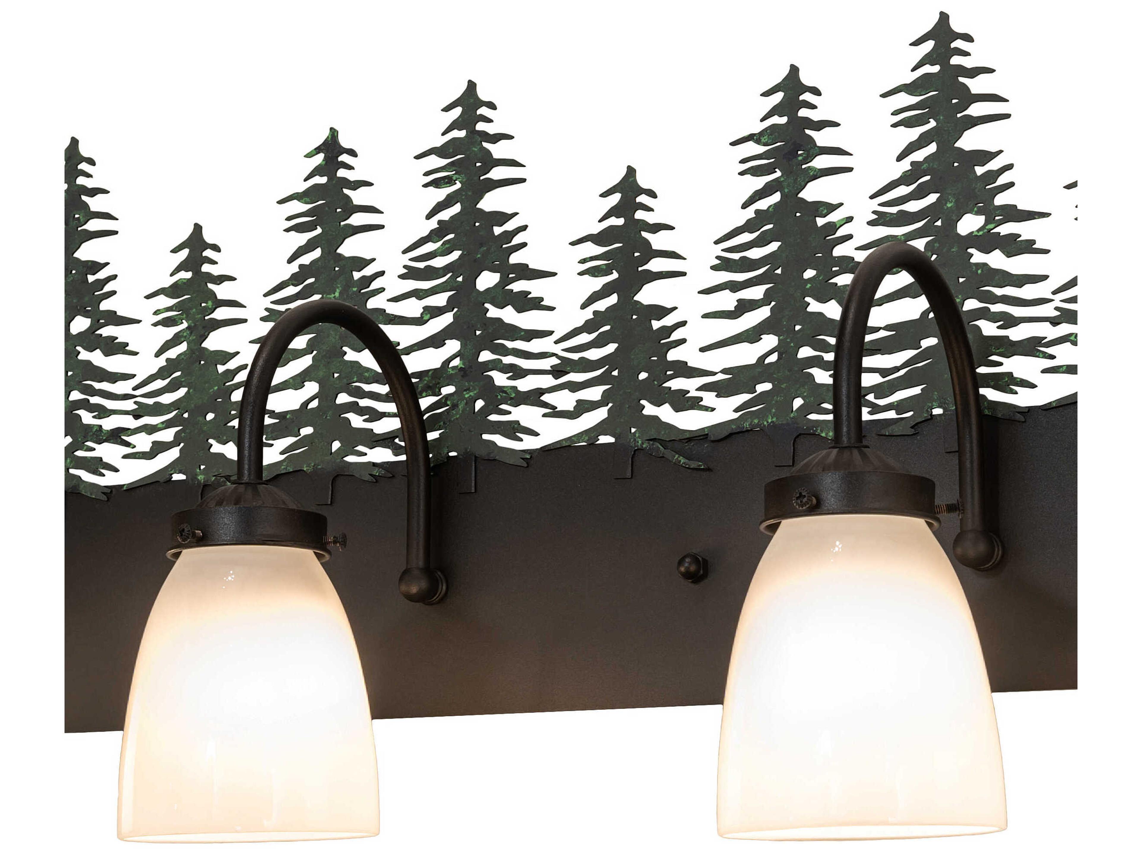 Meyda Tall Pines 10-Light Textured Black Vanity Light