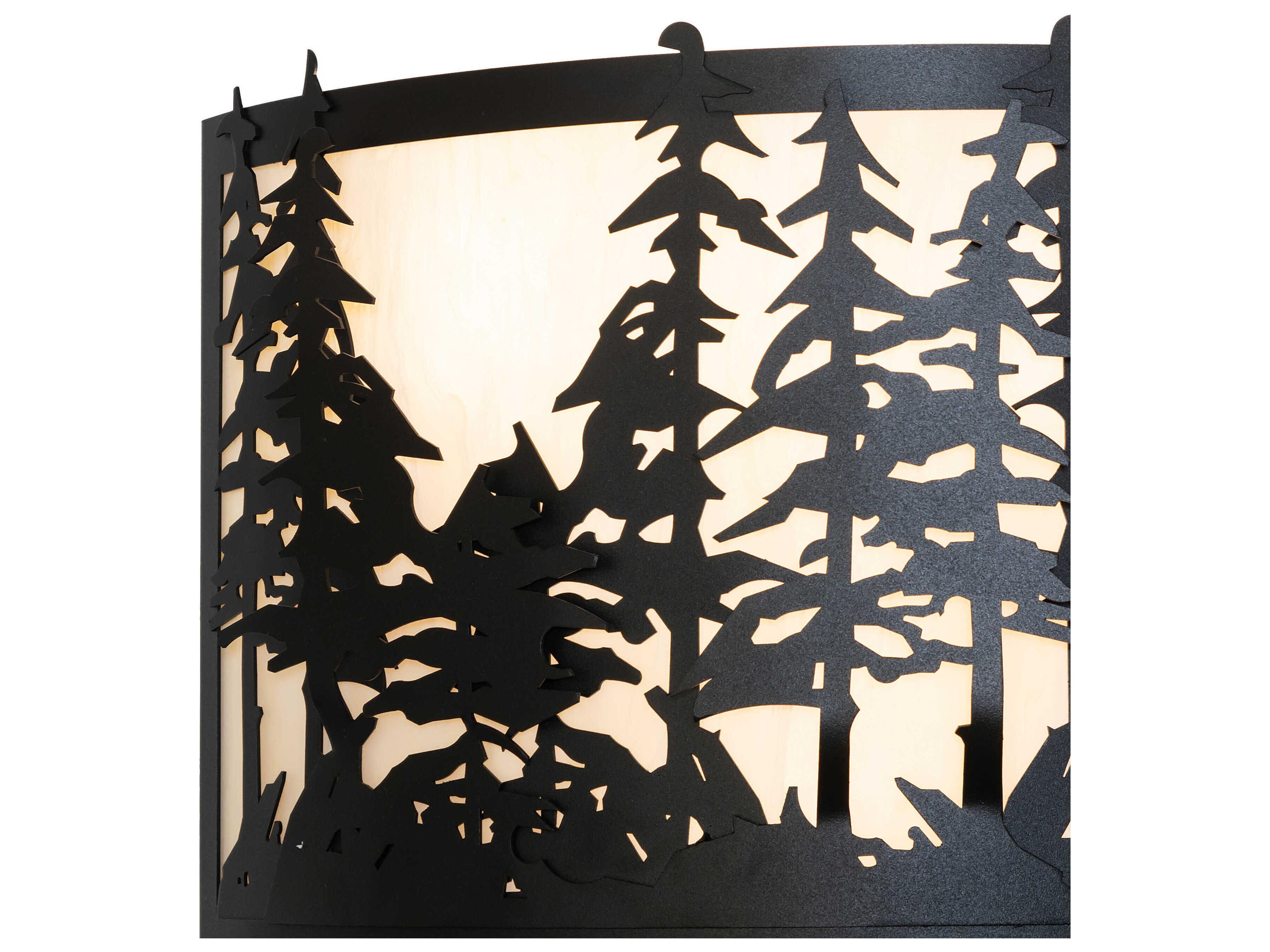 Meyda Pines 4-Light Textured Black Wall Sconce