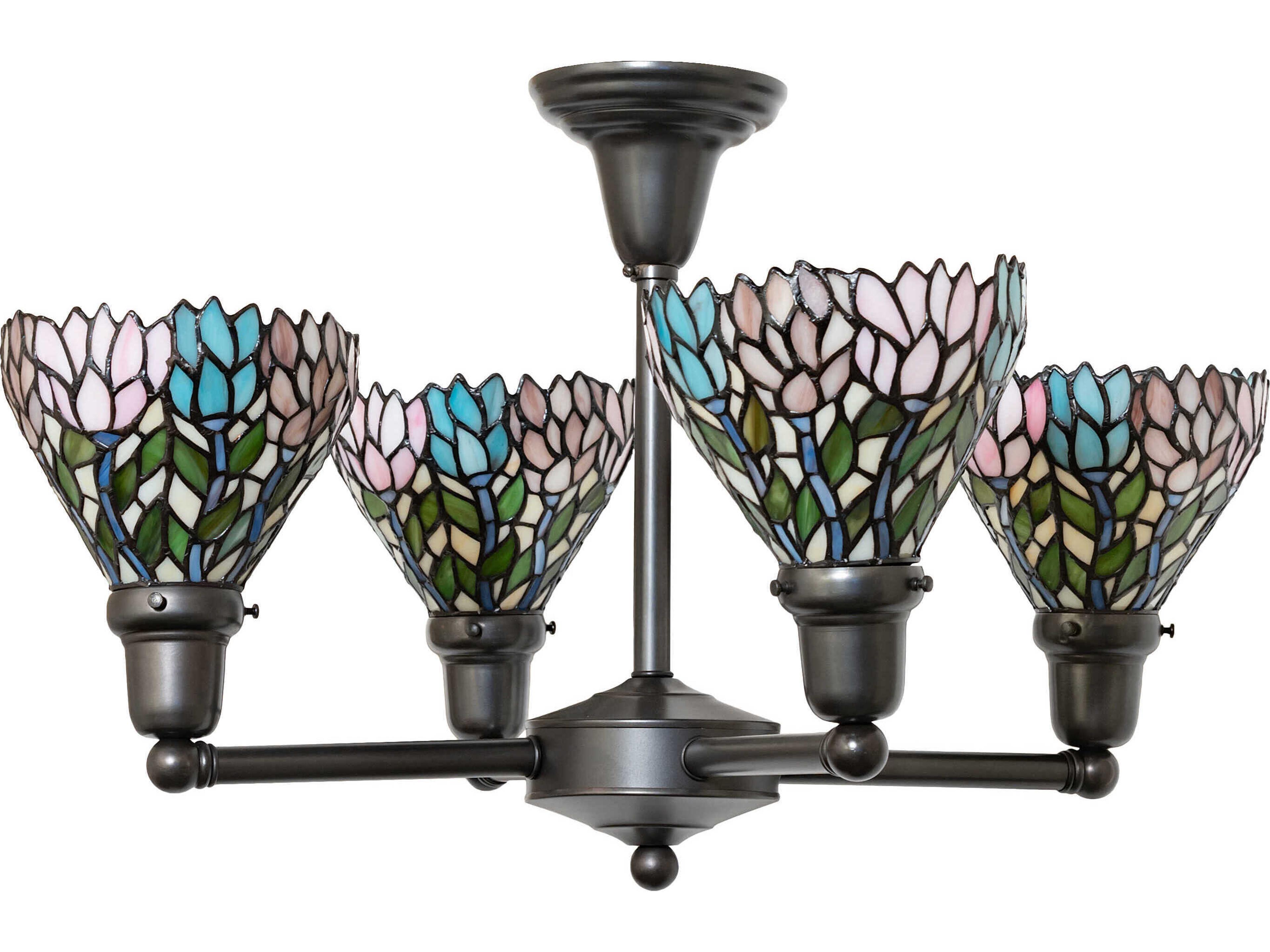 Meyda 4-Light Craftsman Brown Bell Chandelier