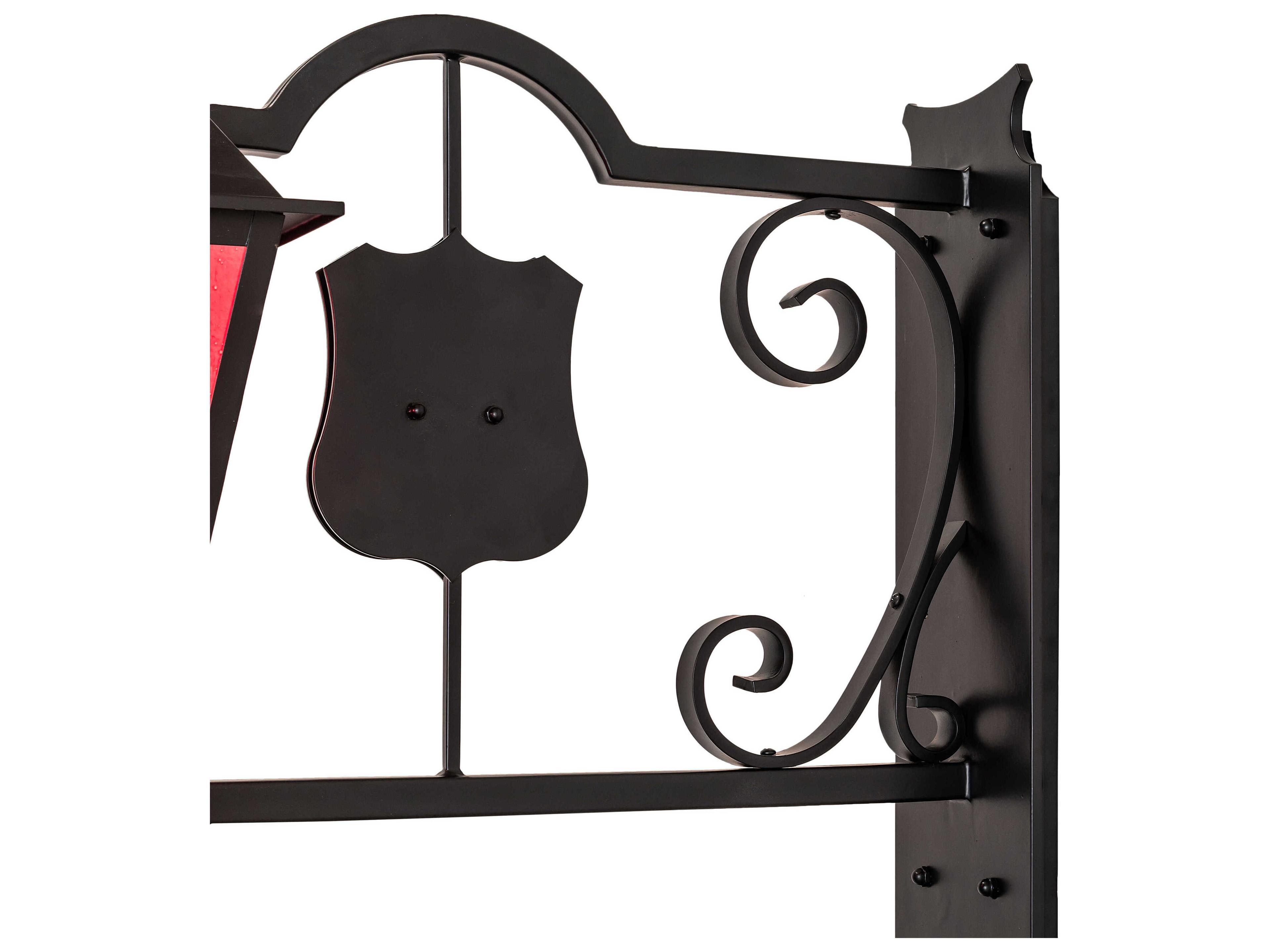 Meyda Stafford 1 - Light Outdoor Wall Light with Frosted Amethyst Shade