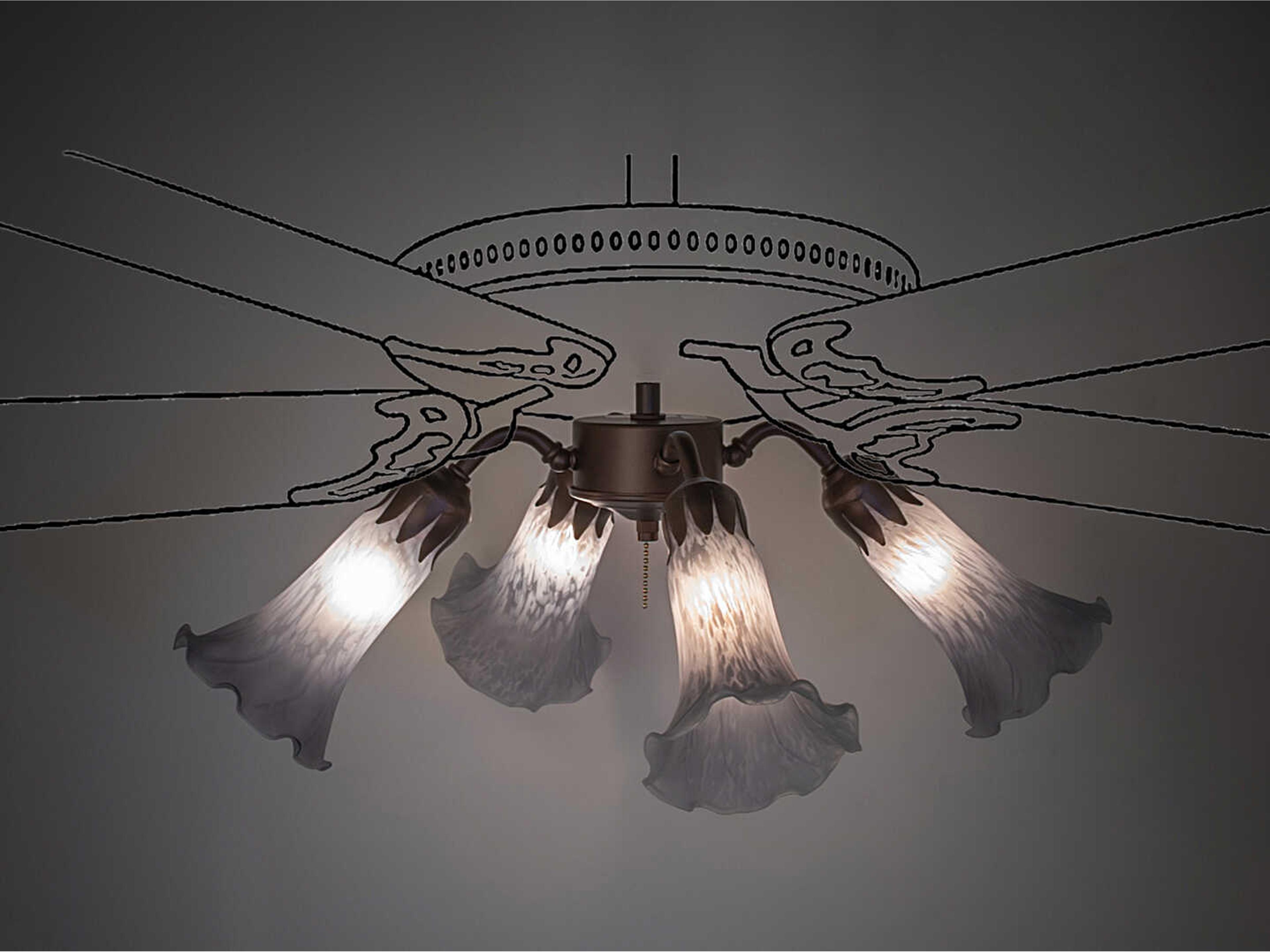 Meyda Pond Lily Tiffany 4 - Light Fan Kit