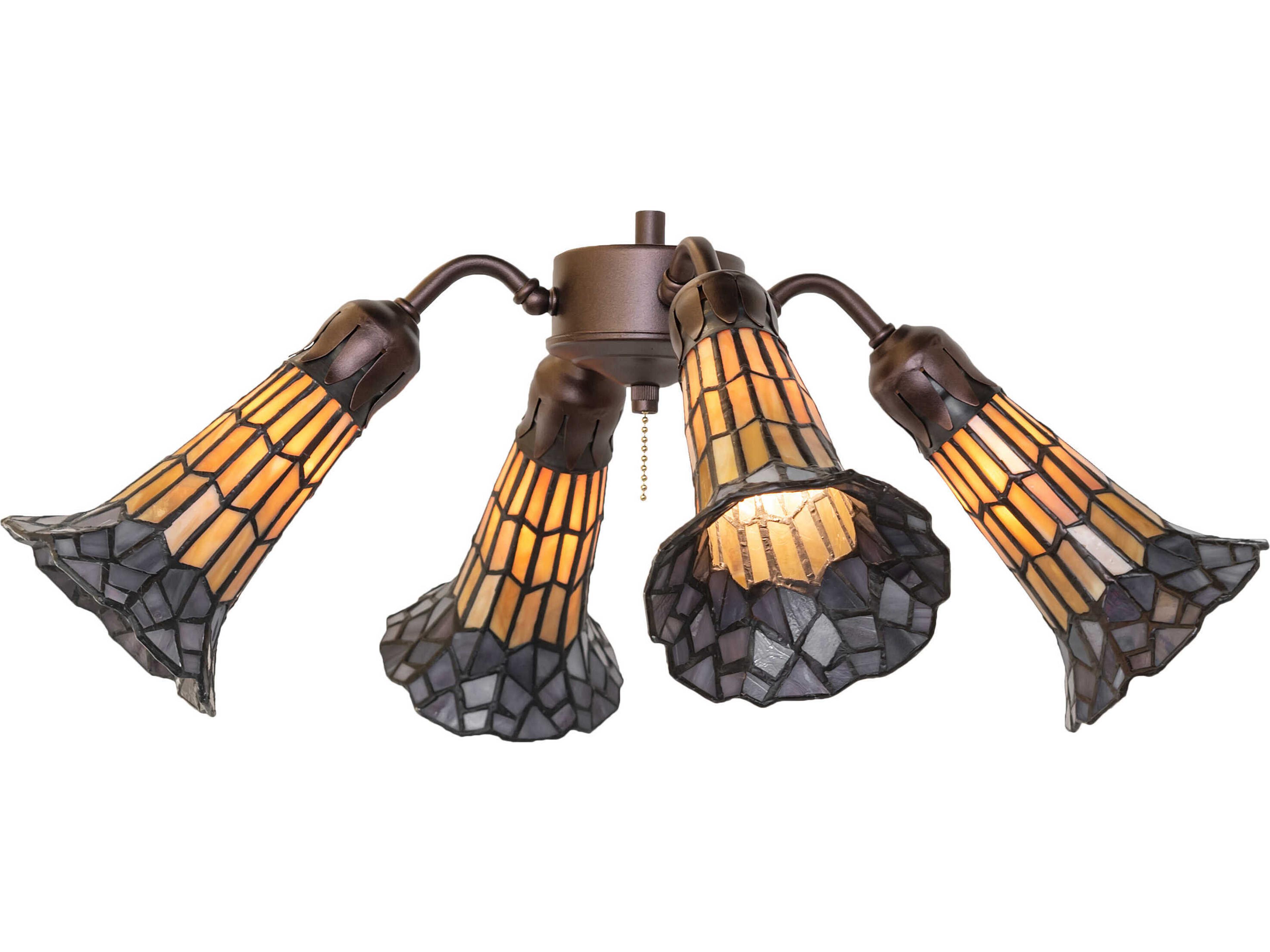 Stained Glass Pond Lily 4 - Light Fan Kit