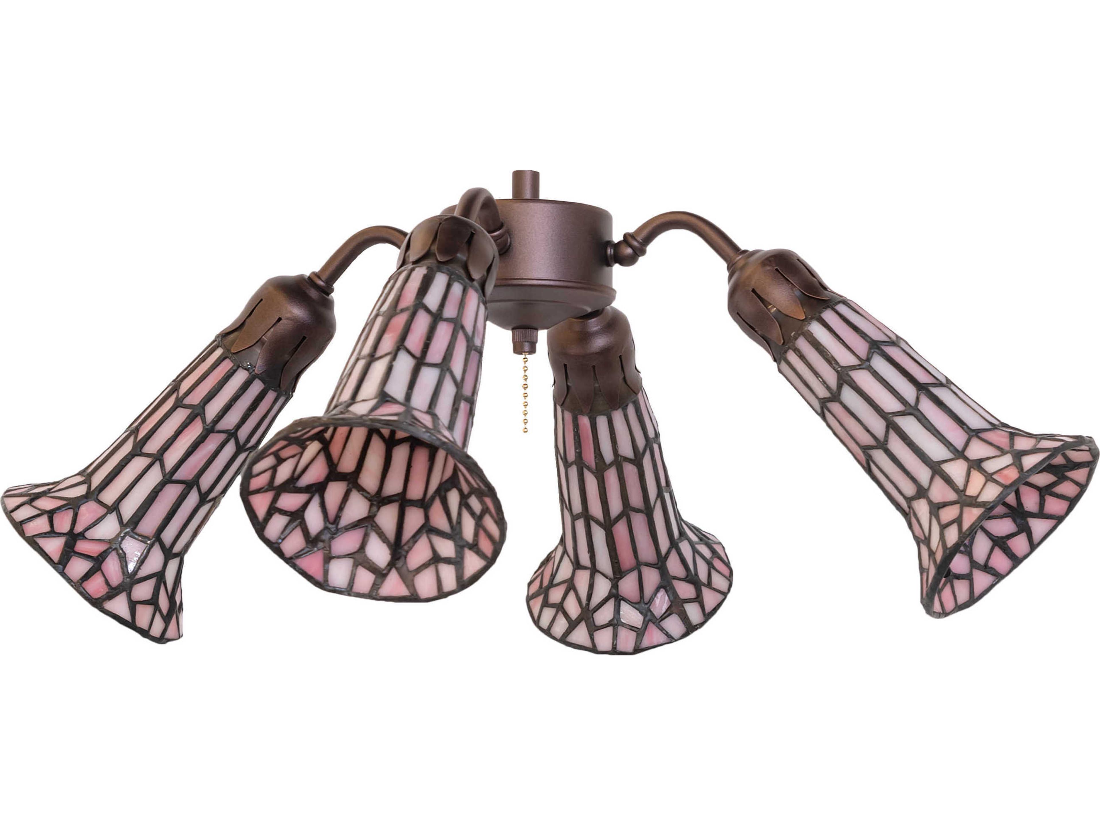 Meyda Stained Glass Pond Lily 4 - Light Fan Kit