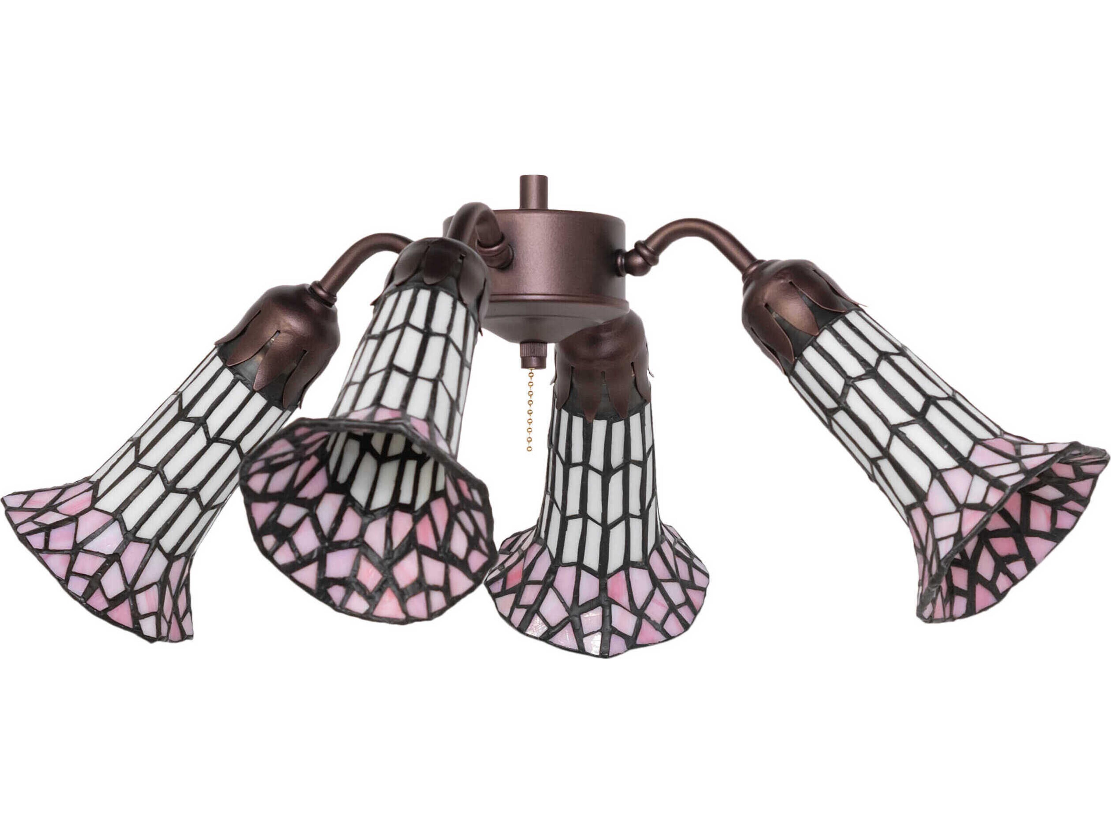 Meyda Stained Glass Pond Lily 4 - Light Fan Kit