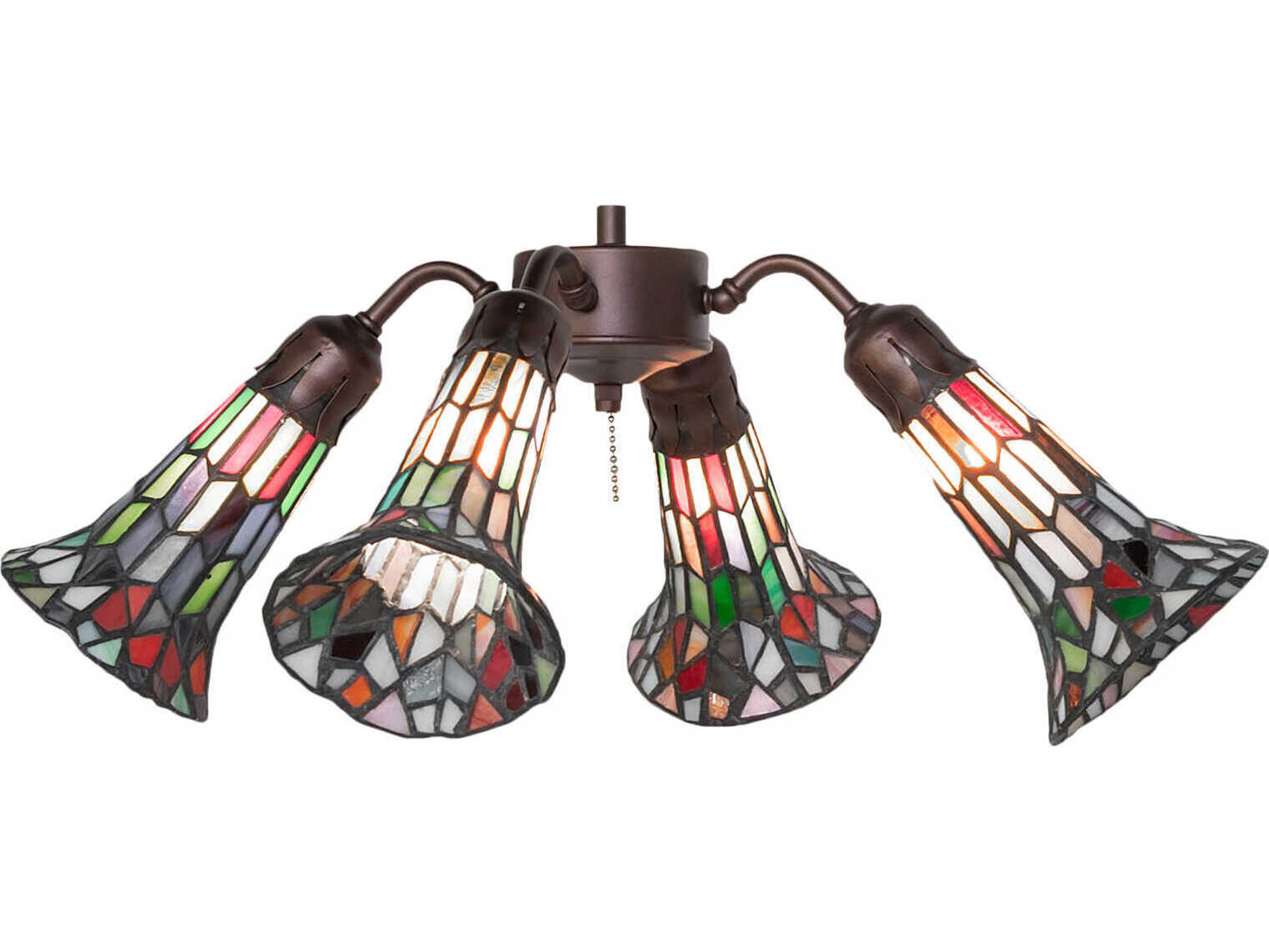 Stained Glass Pond Lily 4 - Light Fan Kit