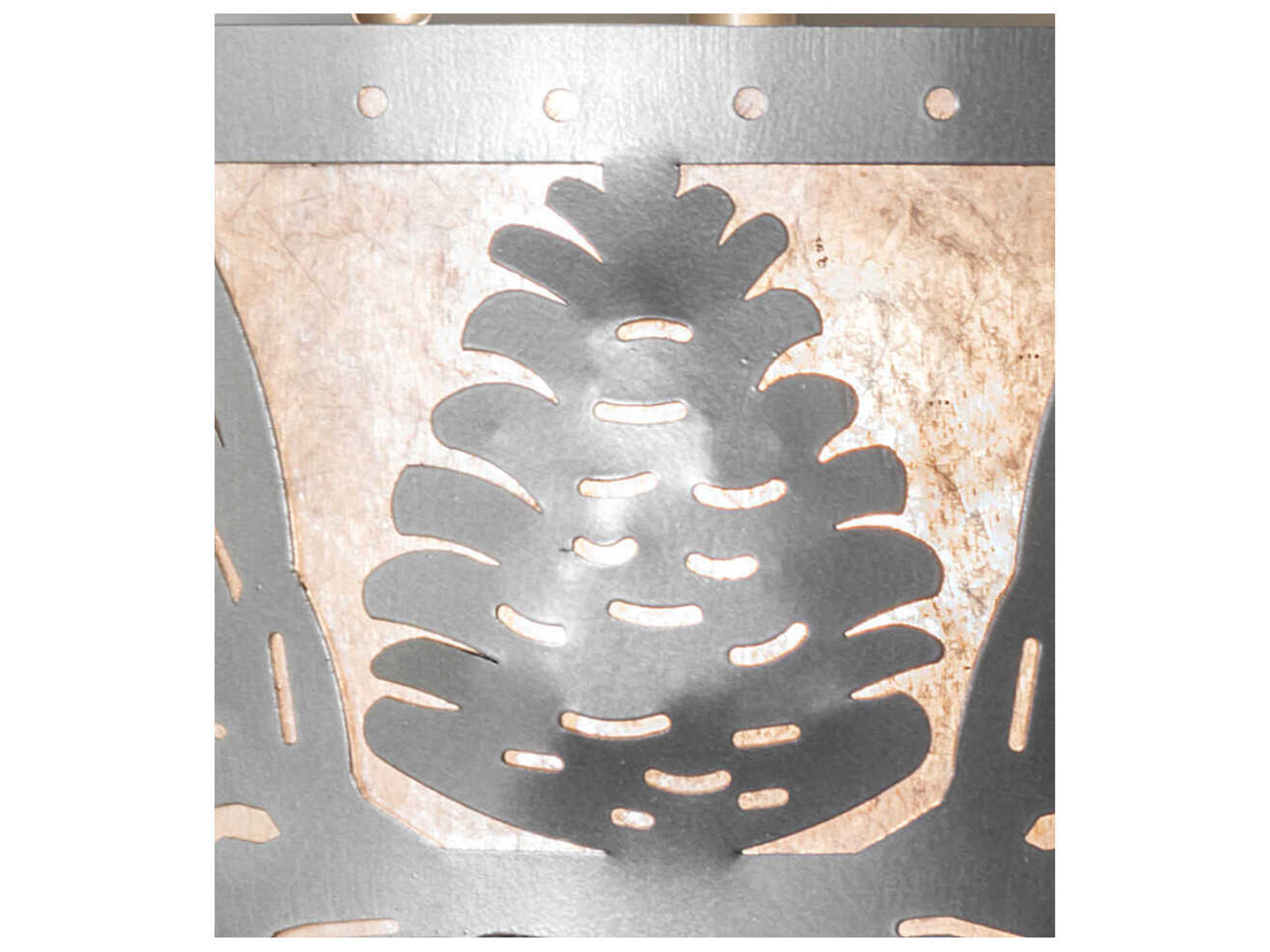 Meyda Mountain Pine 2-Light Nickel Glass Drum Flush Mount