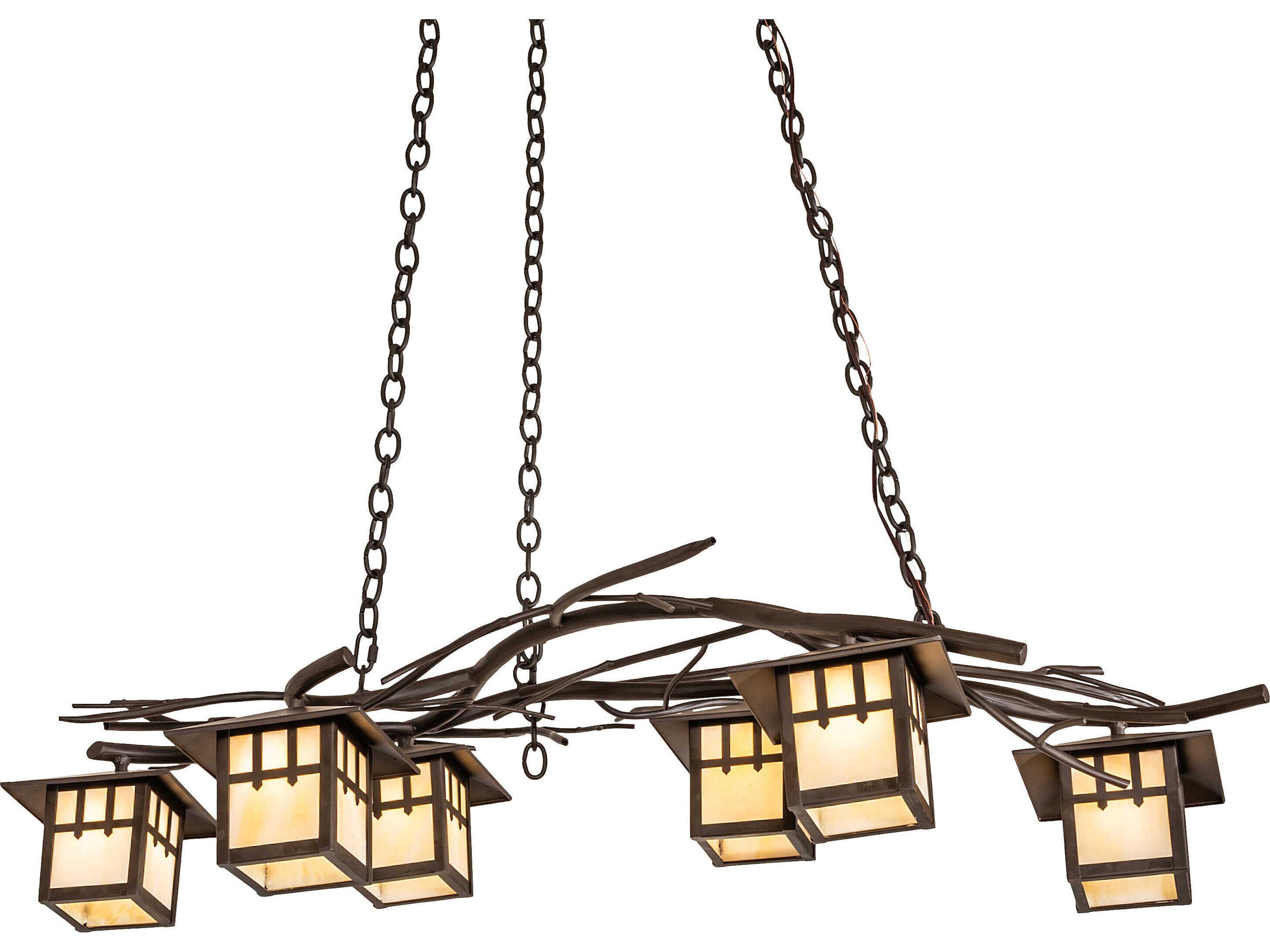 Winter Solstice 6-Light Oil Rubbed Bronze Glass Lantern Island Pendant