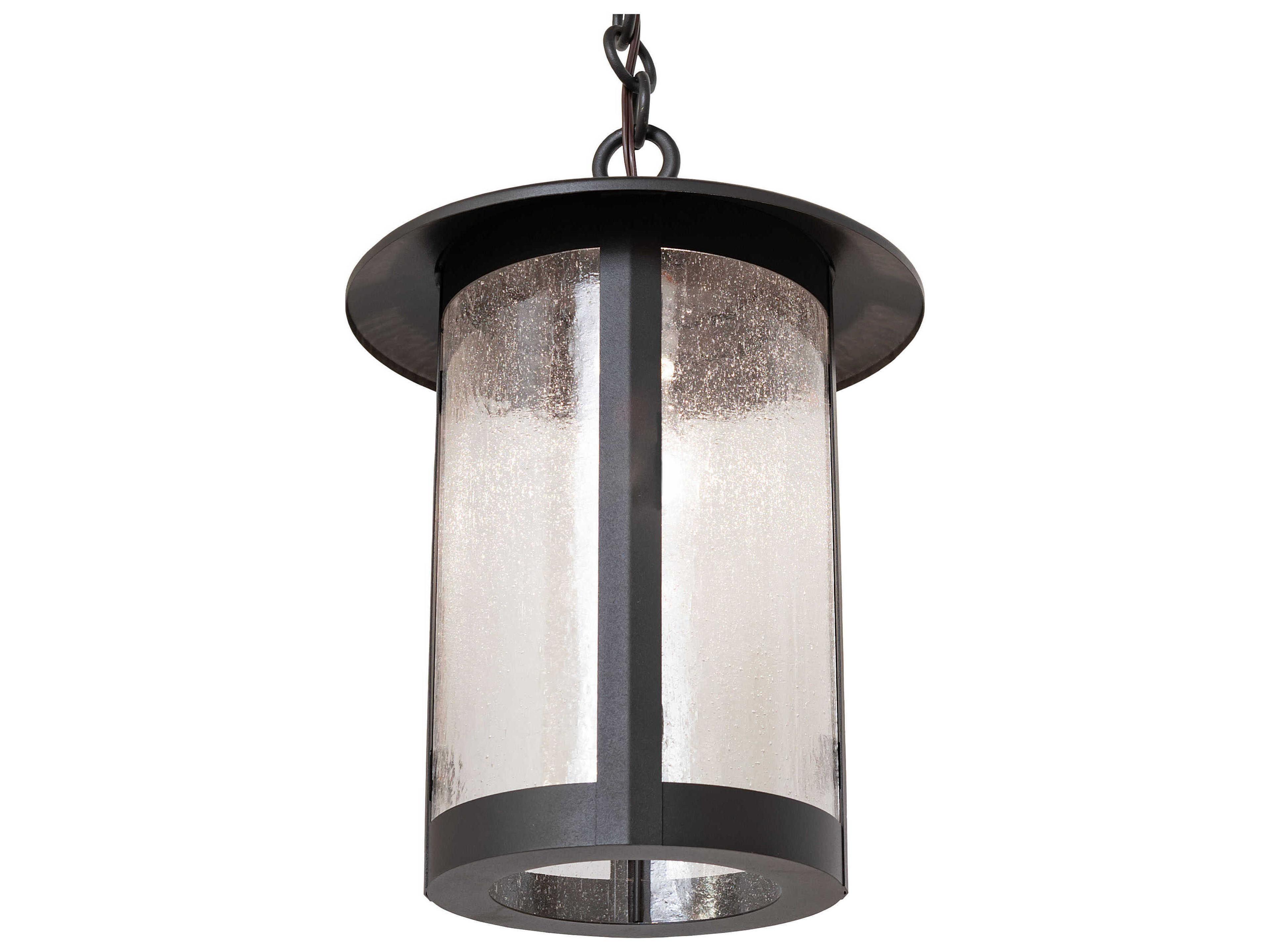 Meyda 1-Light Wrought Iron Black Cylinder Mini Pendant