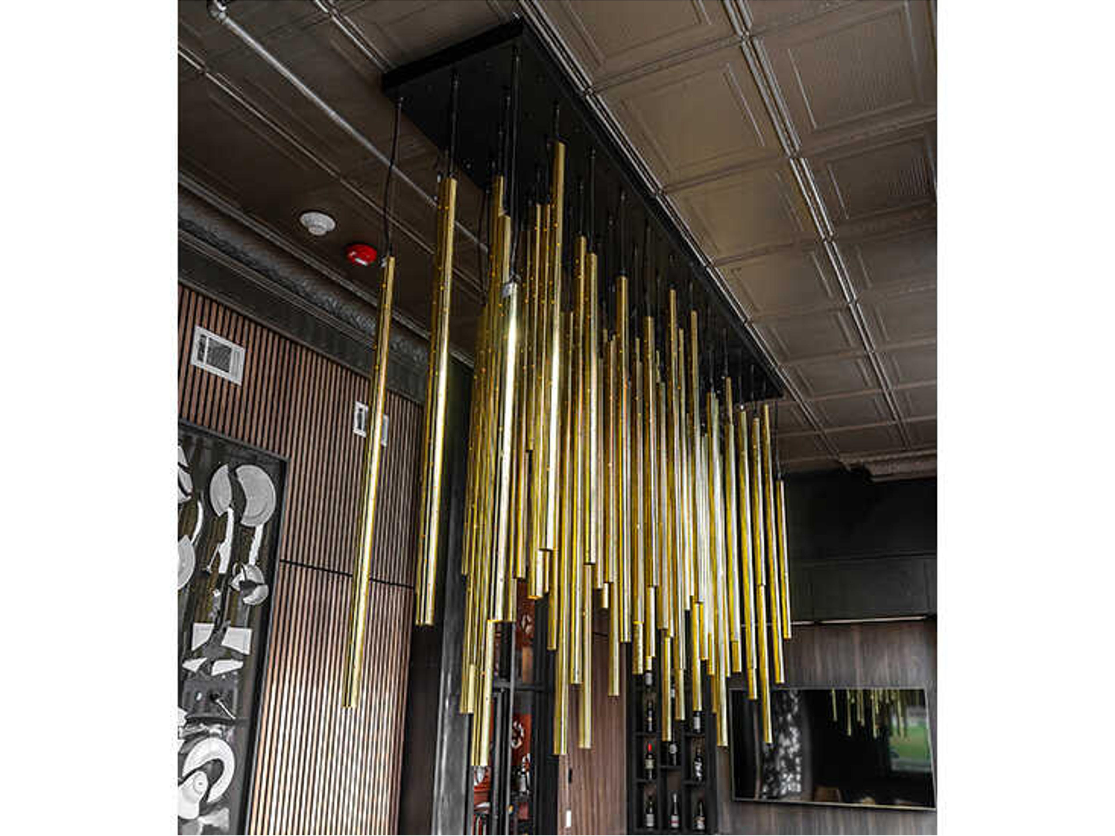 Emmentaler 15-Light Polished Brass / Solar Black Island Pendant