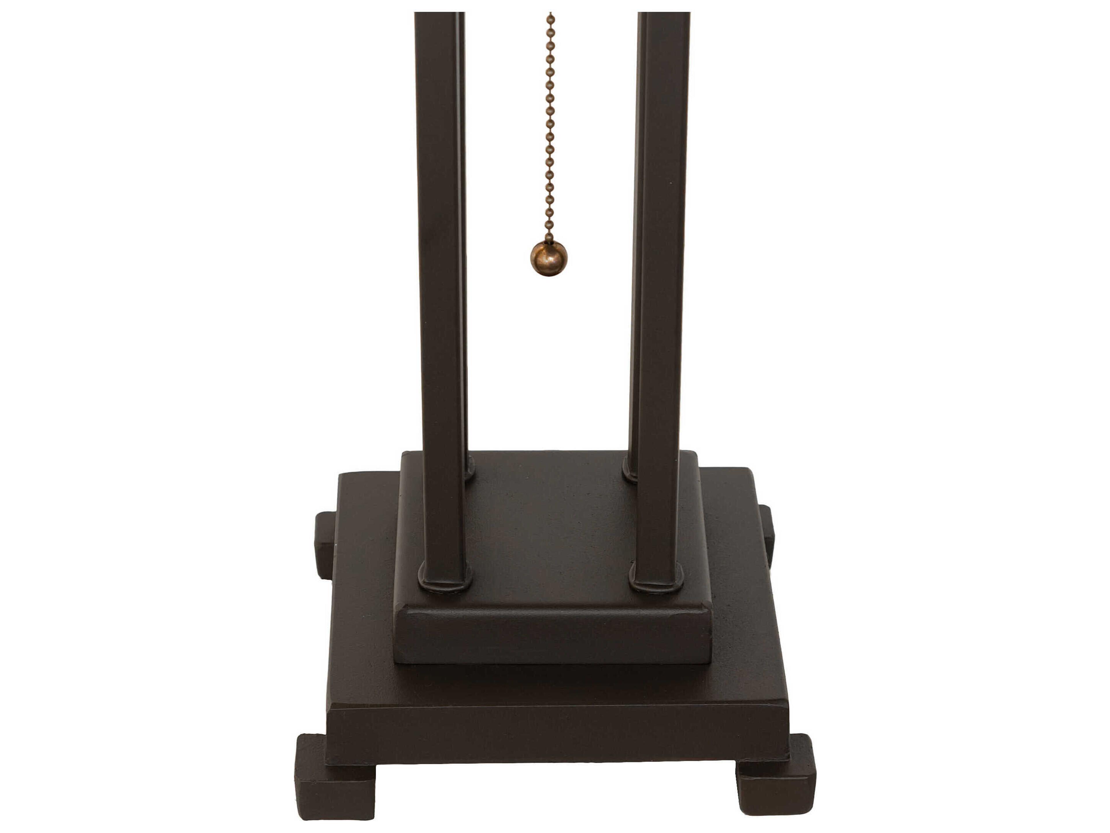 Meyda Cross Mission Mahogany Bronze Beige Iridescent Glass Buffet Lamp