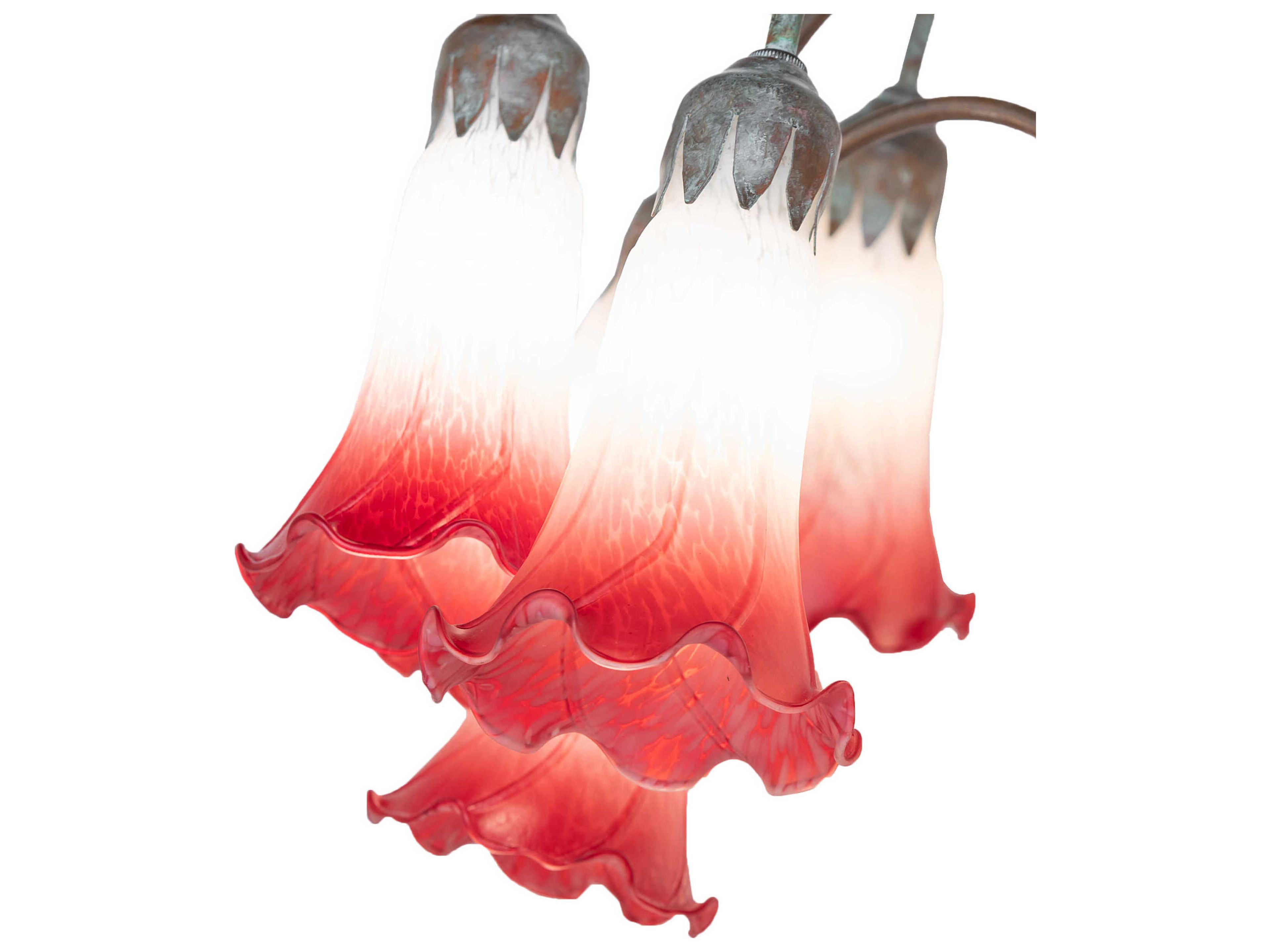 Meyda Pond Lily Bronze Pink White Glass Floor Lamp with Shade