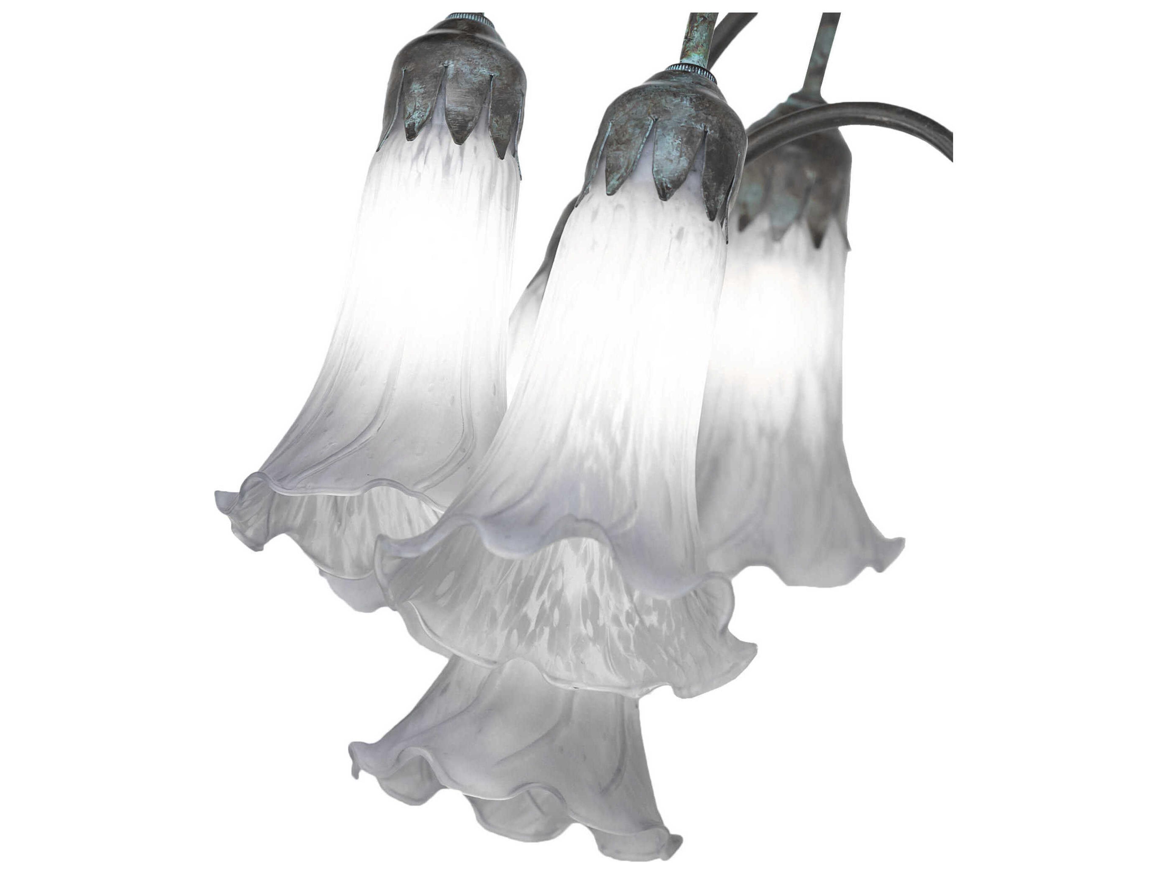 Meyda Pond Lily Bronze Grey Glass Floor Lamp with Shade