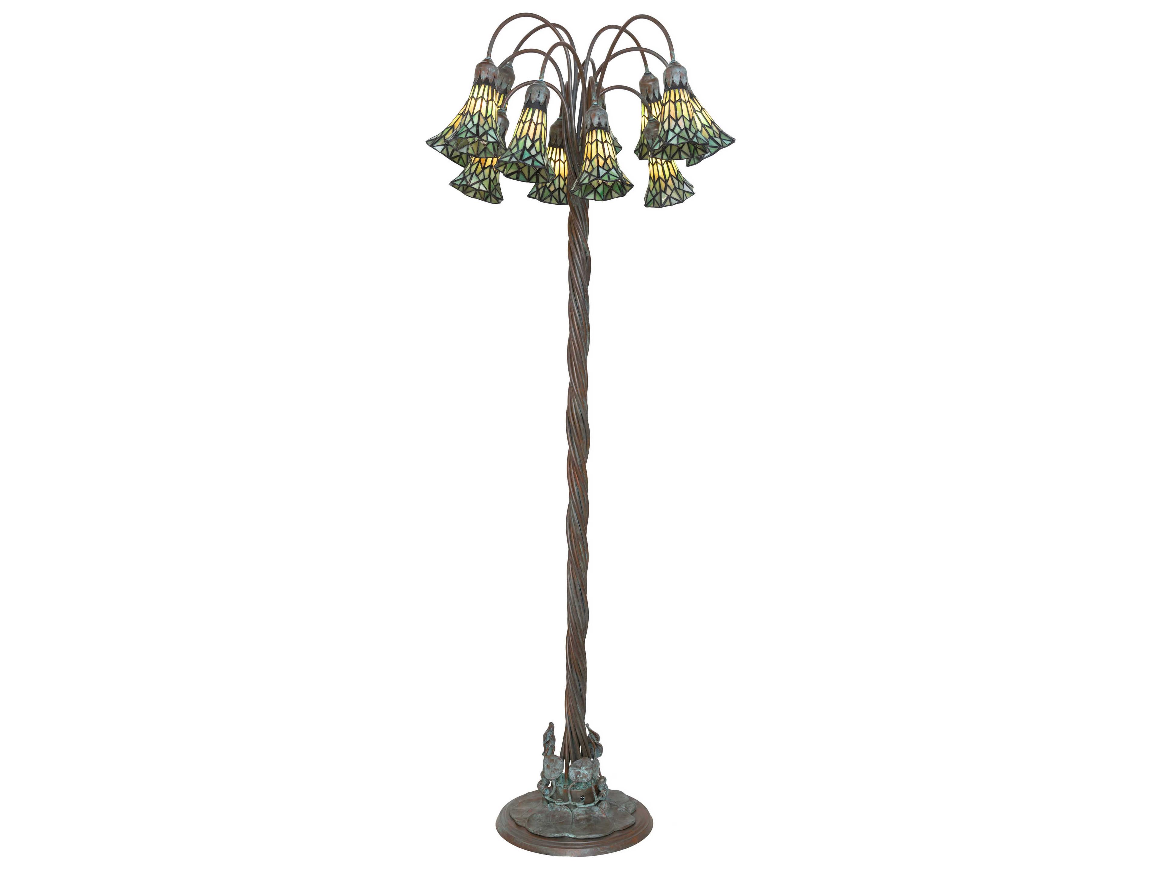 Stained Glass Pond Lily Bronze Floor Lamp