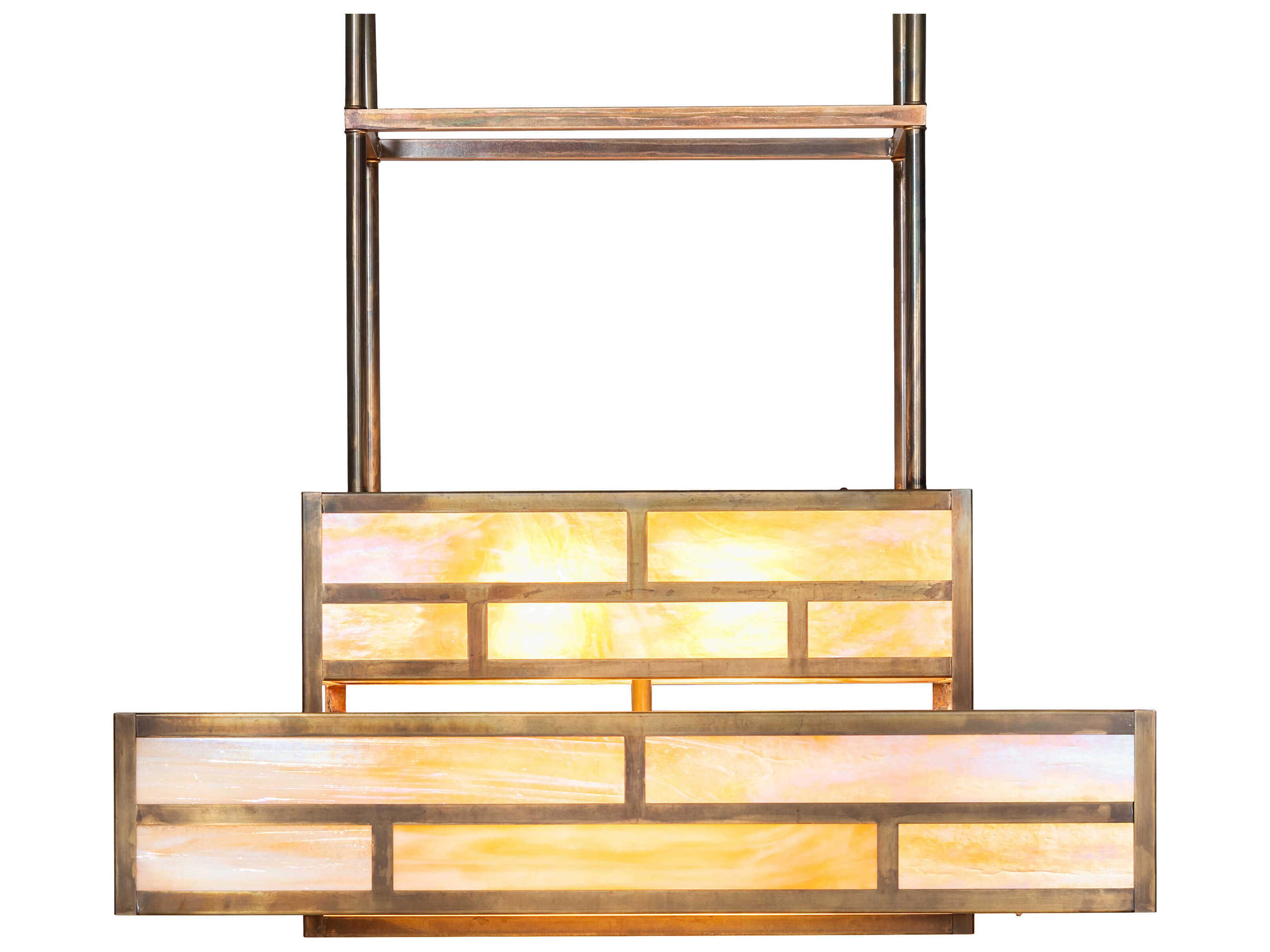 Meyda Hyde Park T Mission 8-Light Vintage Brass Pendant