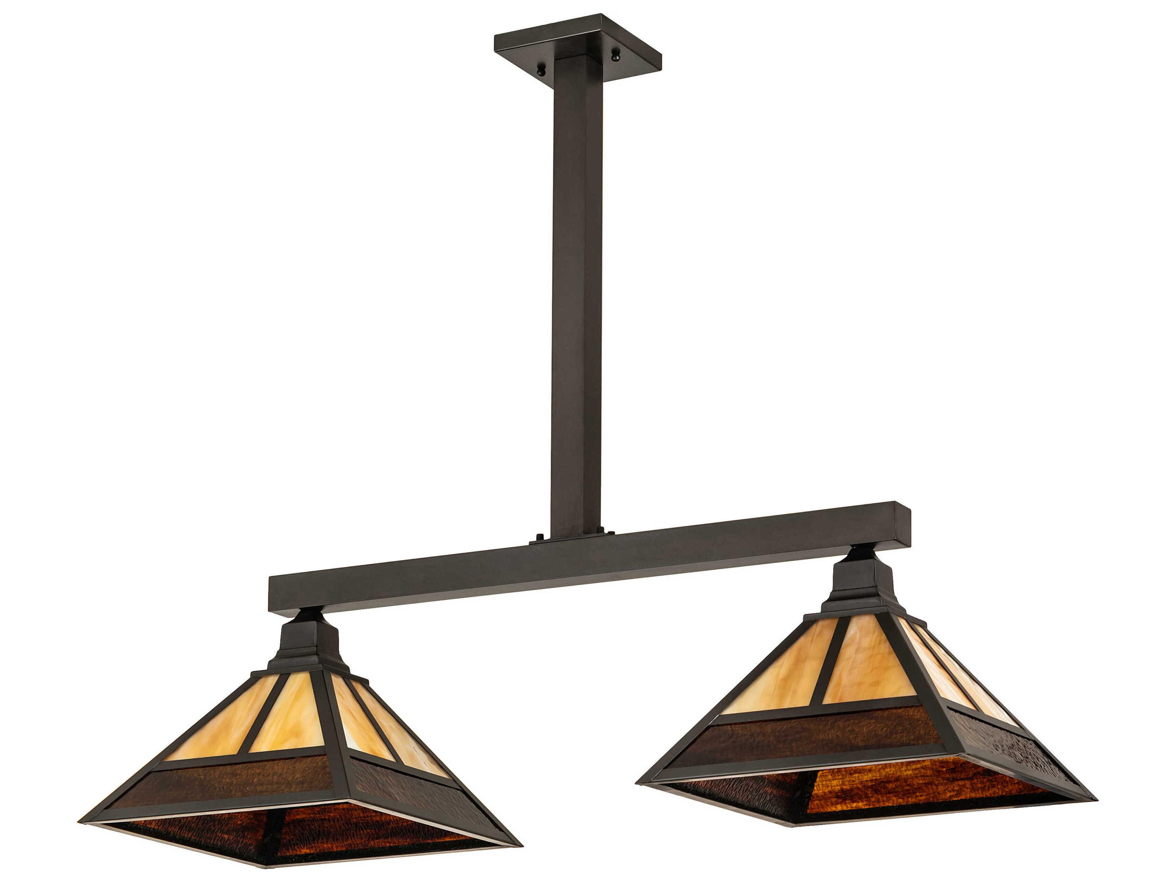 Meyda Hyde Park T Mission 2-Light Craftsman Brown Island Pendant