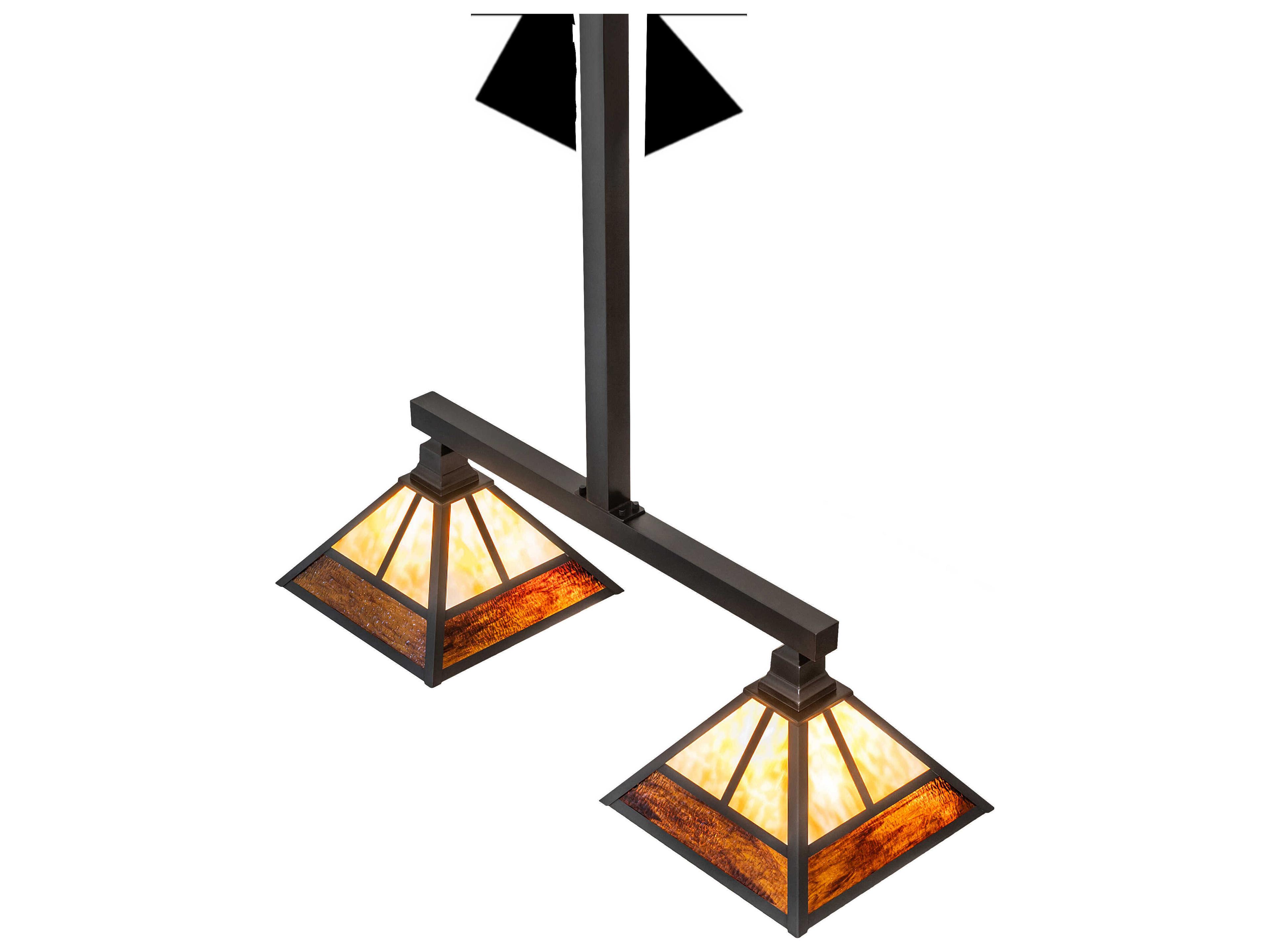 Meyda Hyde Park T Mission 2-Light Craftsman Brown Island Pendant