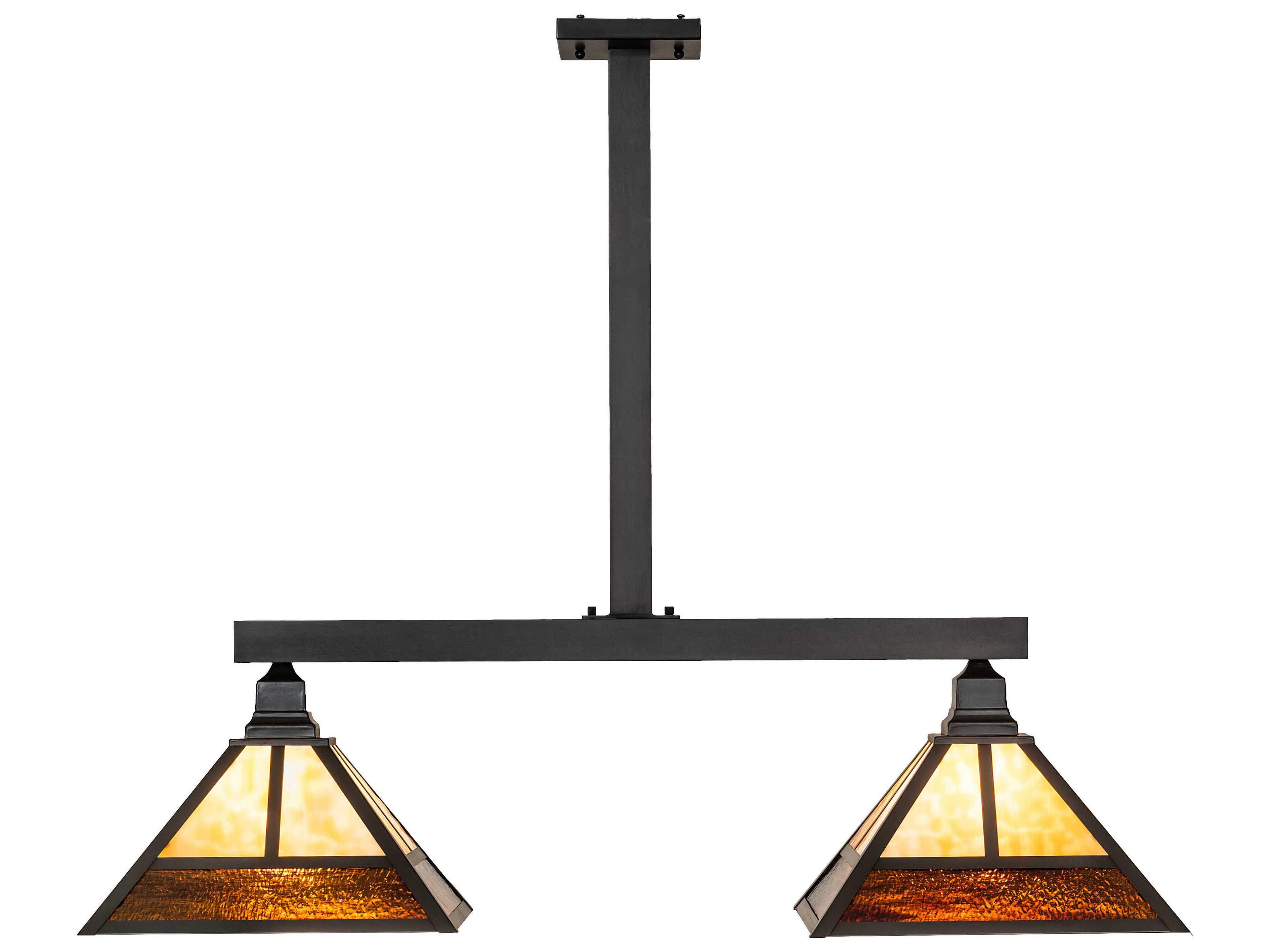 Meyda Hyde Park T Mission 2-Light Craftsman Brown Island Pendant