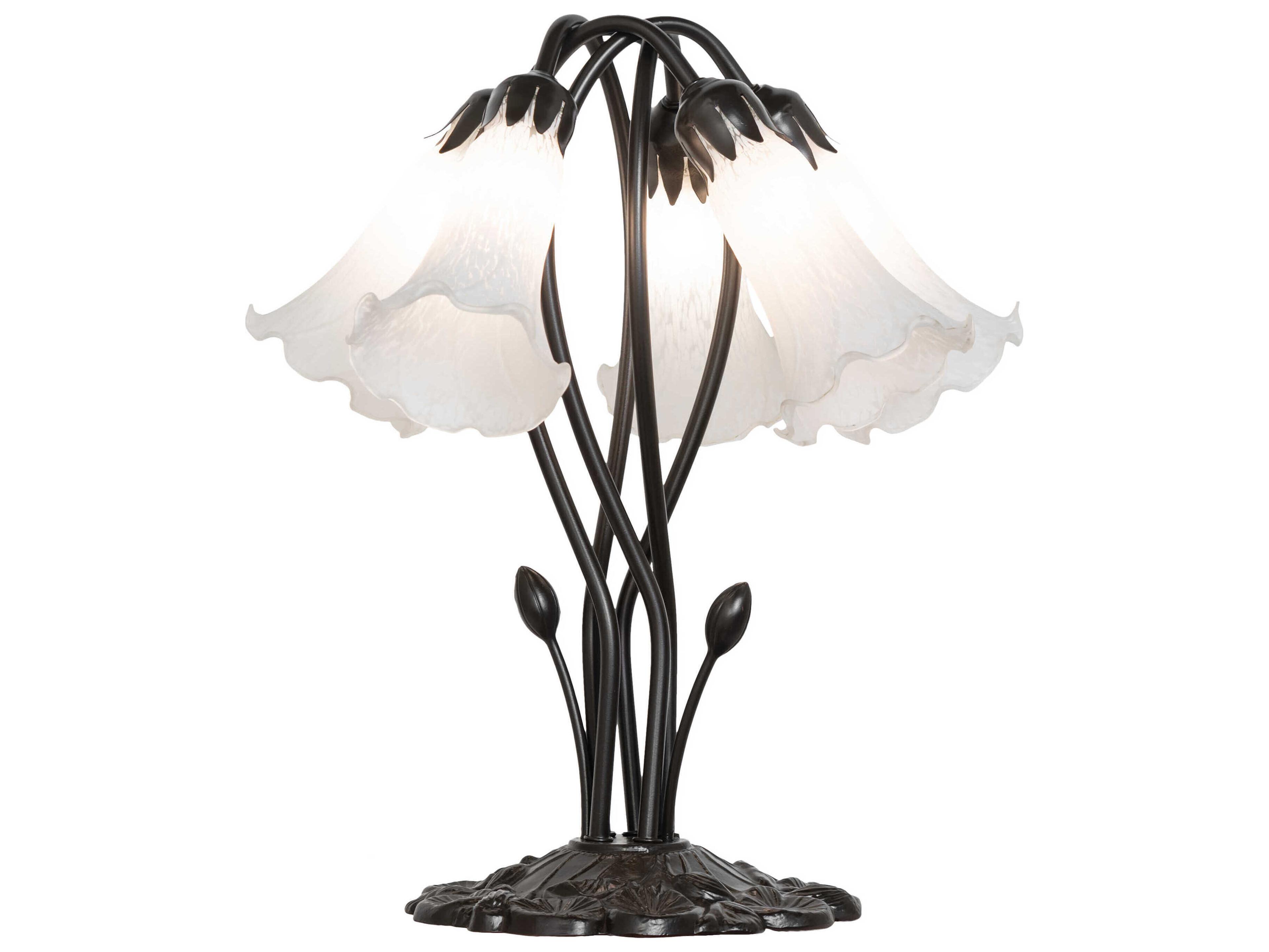 Pond Lily Mahogany Bronze Table Lamp