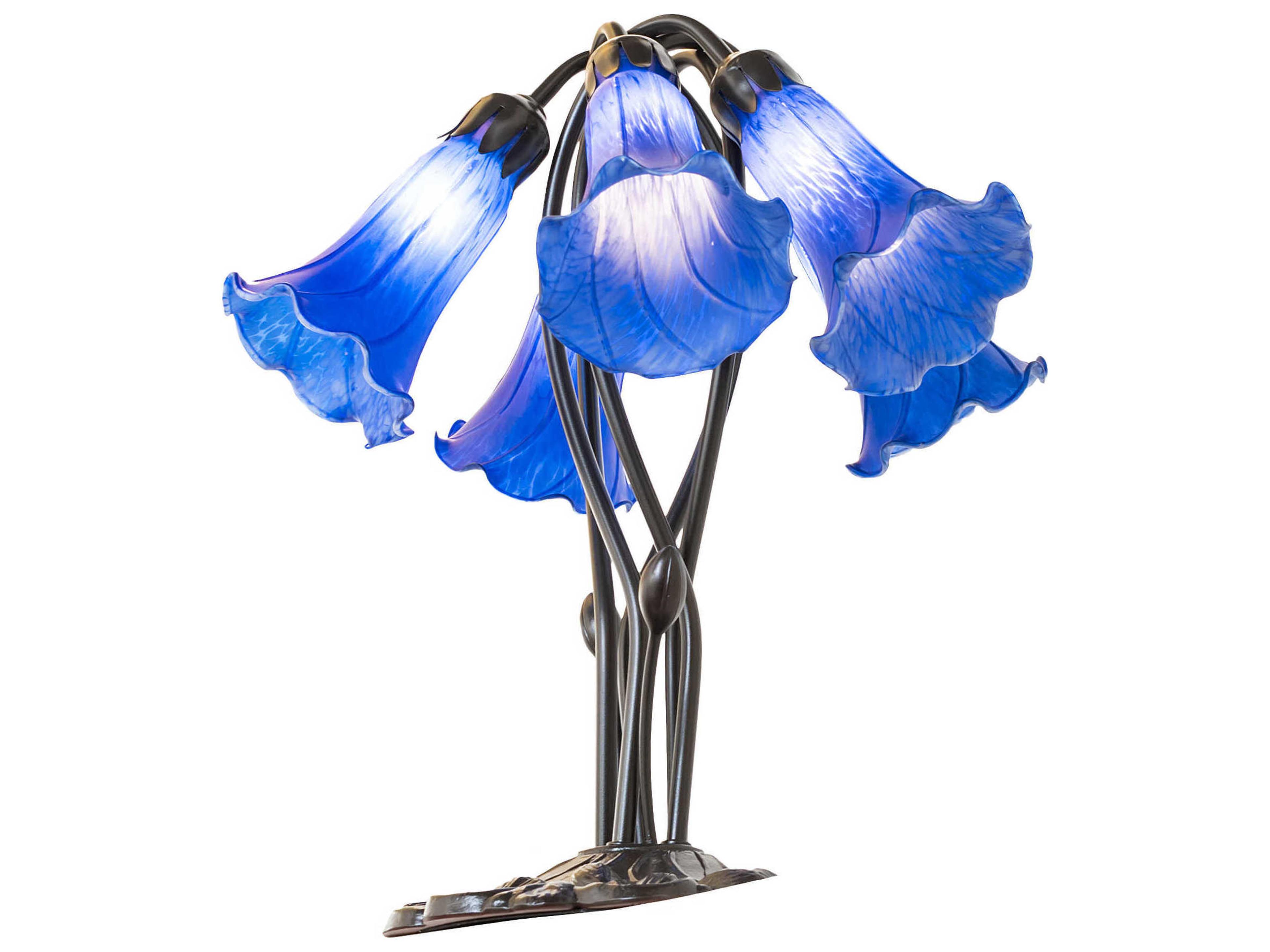 Meyda Pond Lily Mahogany Bronze Table Lamp