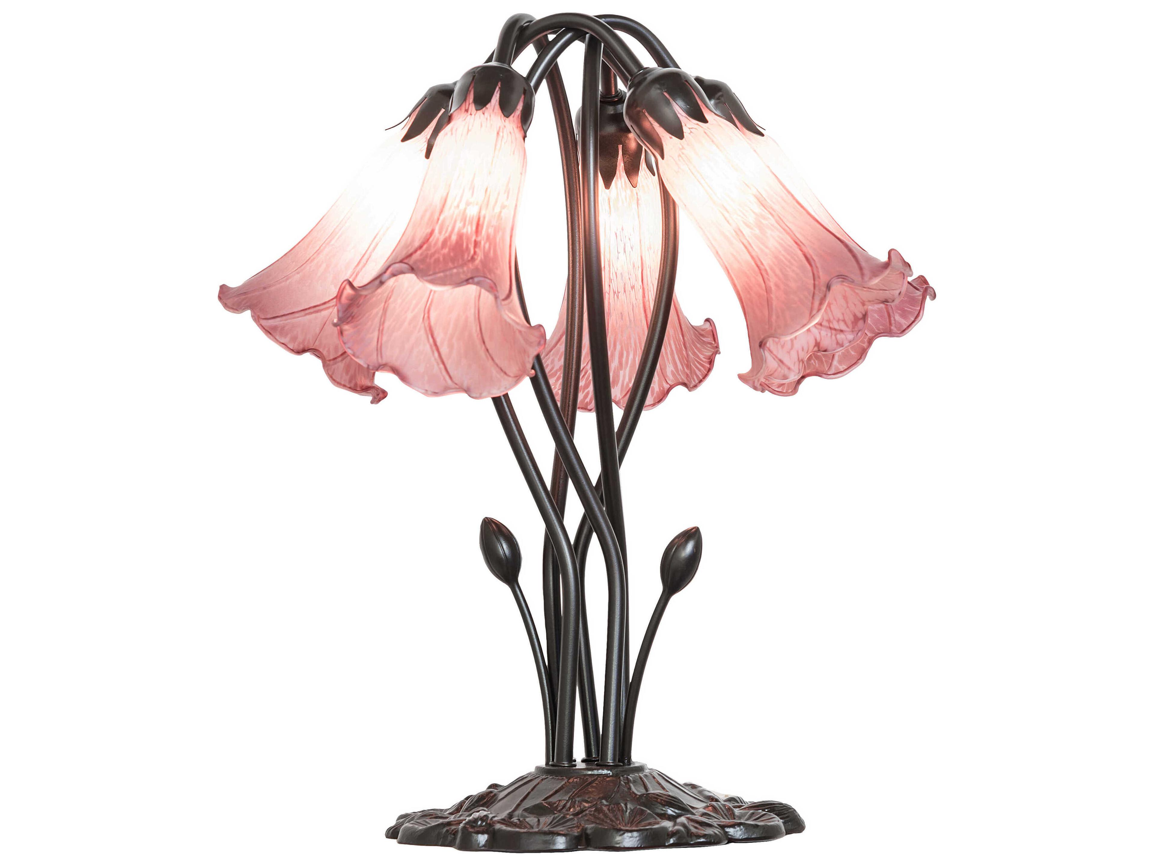 Pond Lily Mahogany Bronze Table Lamp