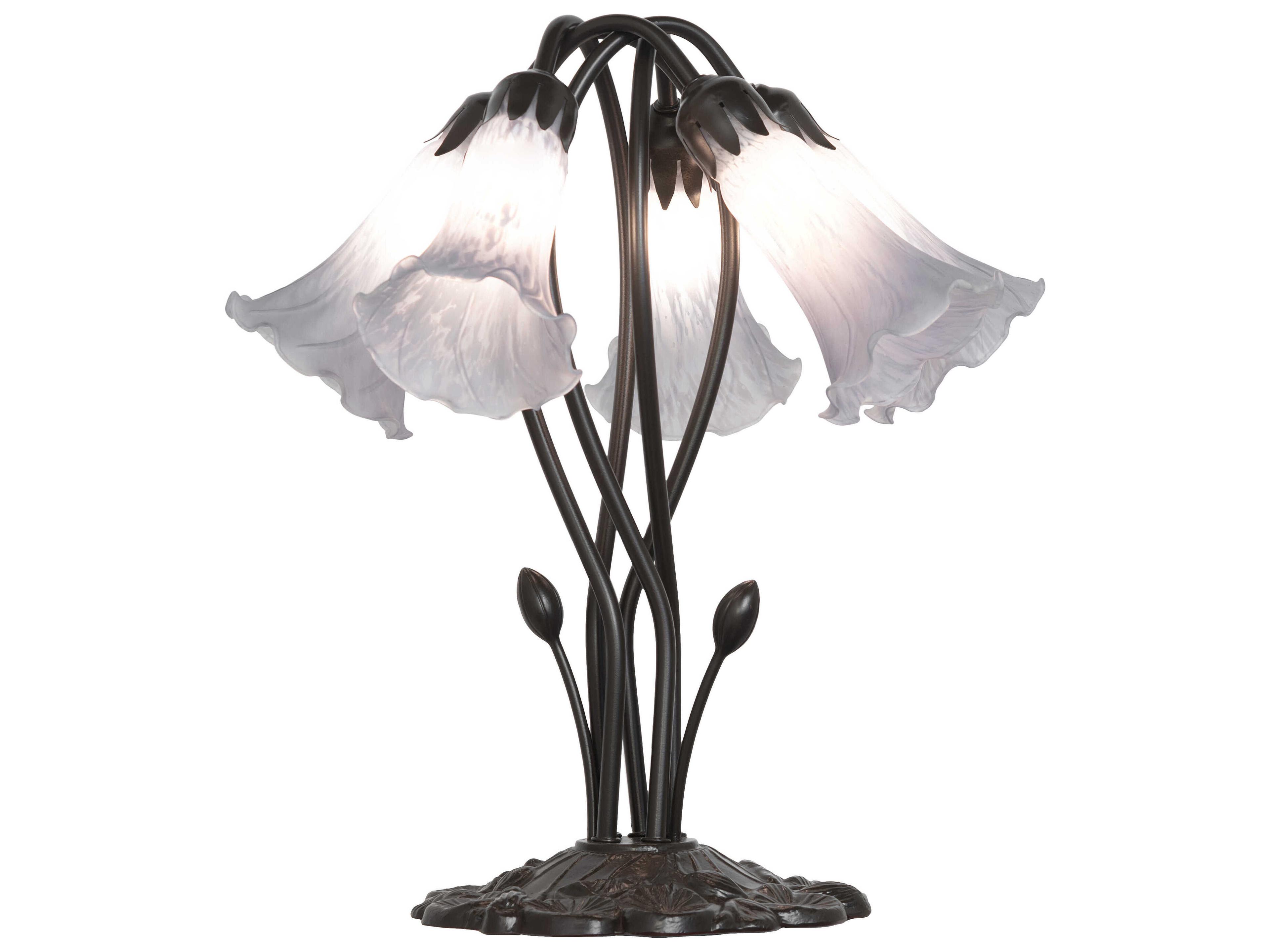 Pond Lily Mahogany Bronze Table Lamp