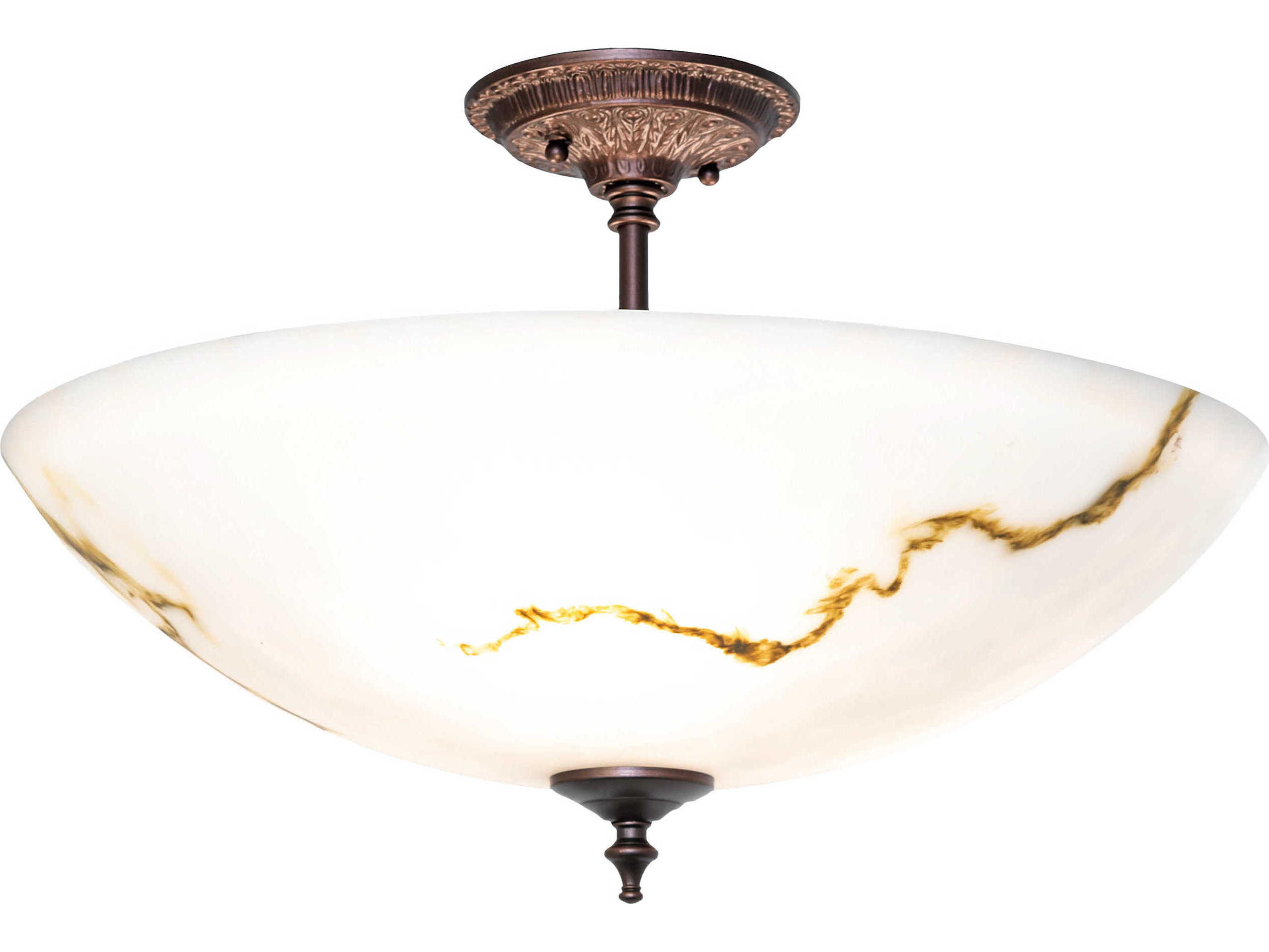 Corinth 3-Light Mahogany Bronze Semi Flush Mount