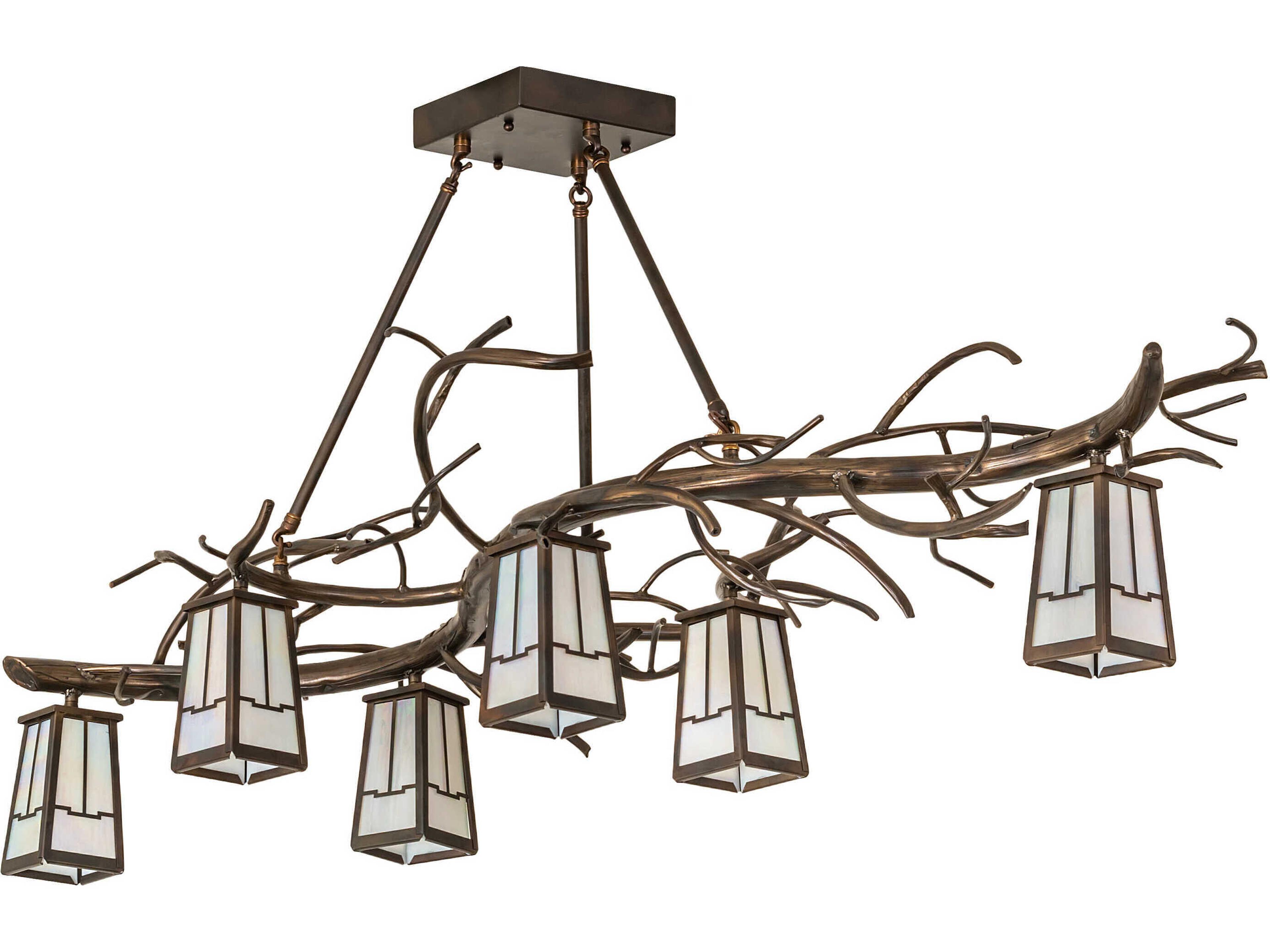 Meyda Winter Solstice 6-Light Antique Copper Island Pendant