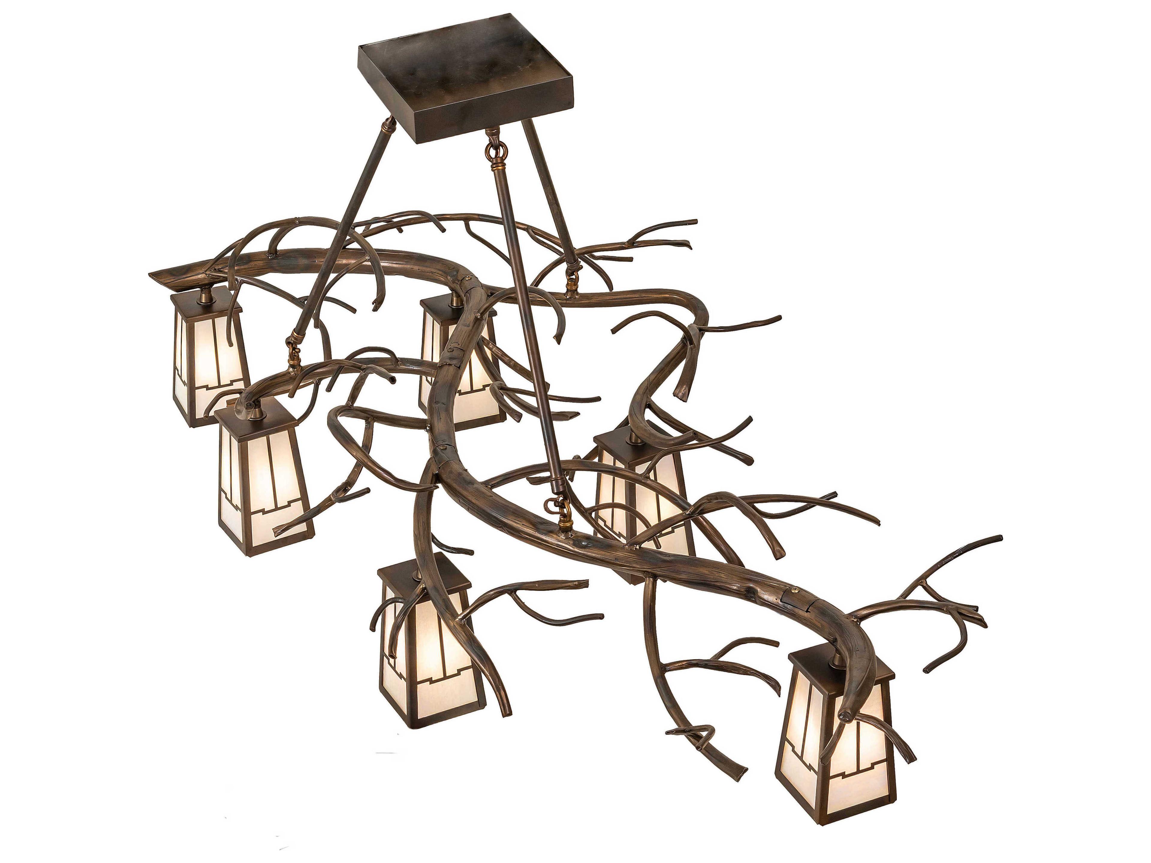 Meyda Winter Solstice 6-Light Antique Copper Island Pendant