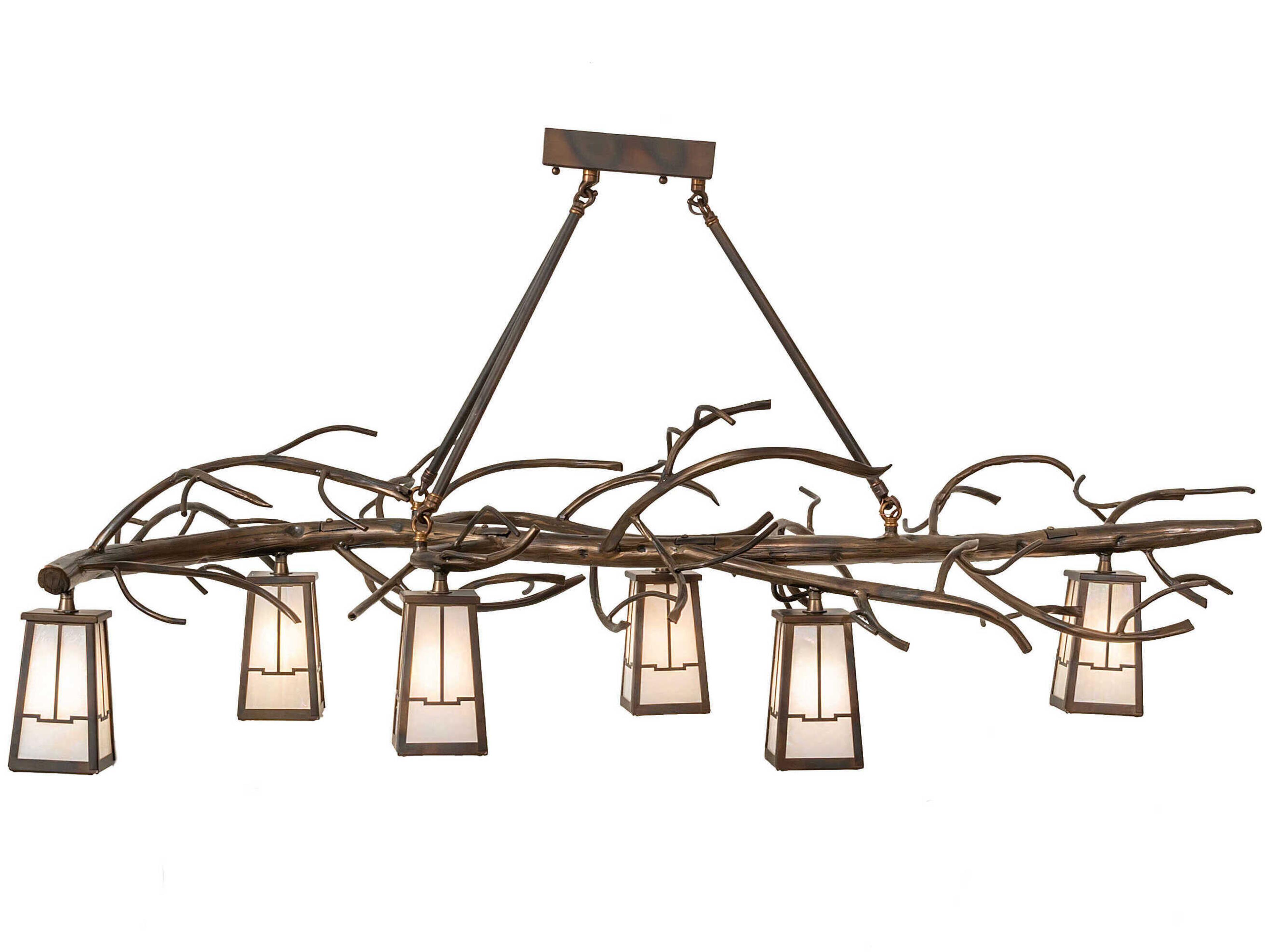 Meyda Winter Solstice 6-Light Antique Copper Island Pendant