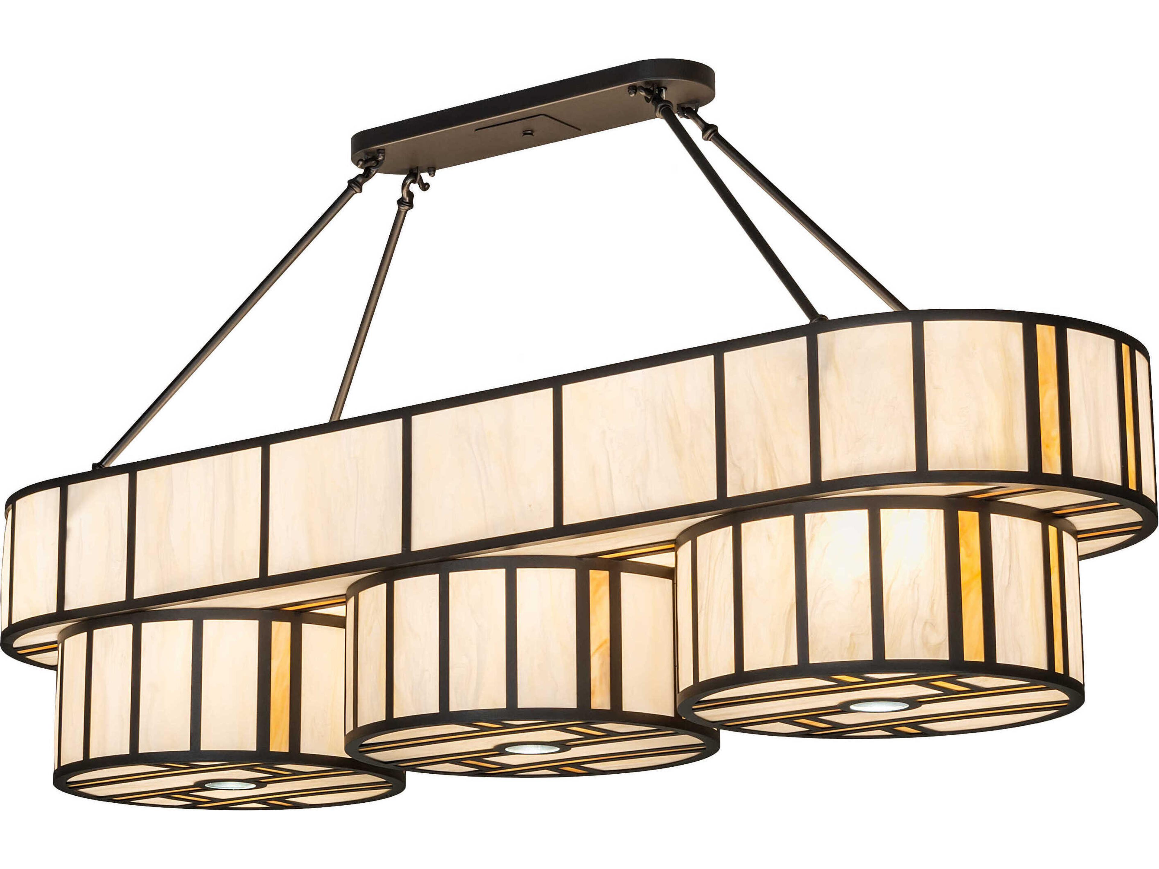 14-Light 3-Light Wrought Iron Bronze Island Pendant