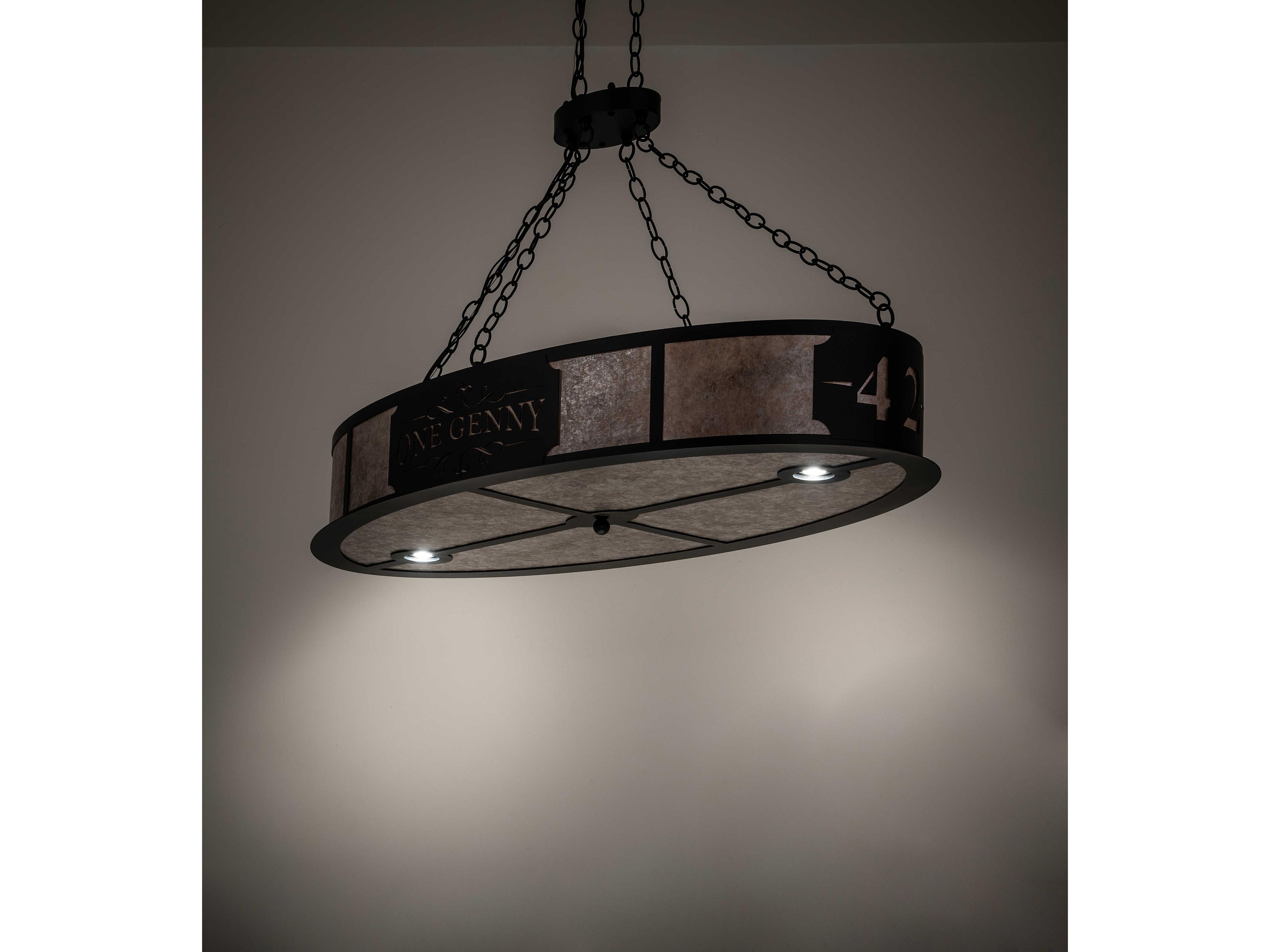 Meyda Personalized 6-Light Silver Mica Black Linear Island Pendant