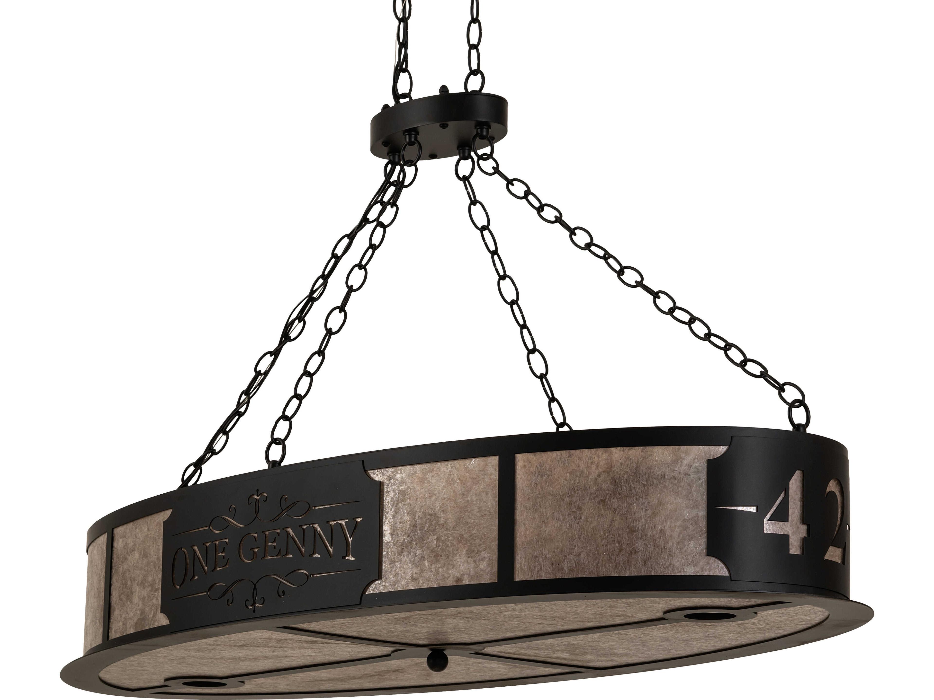 Meyda Personalized 6-Light Silver Mica Black Linear Island Pendant