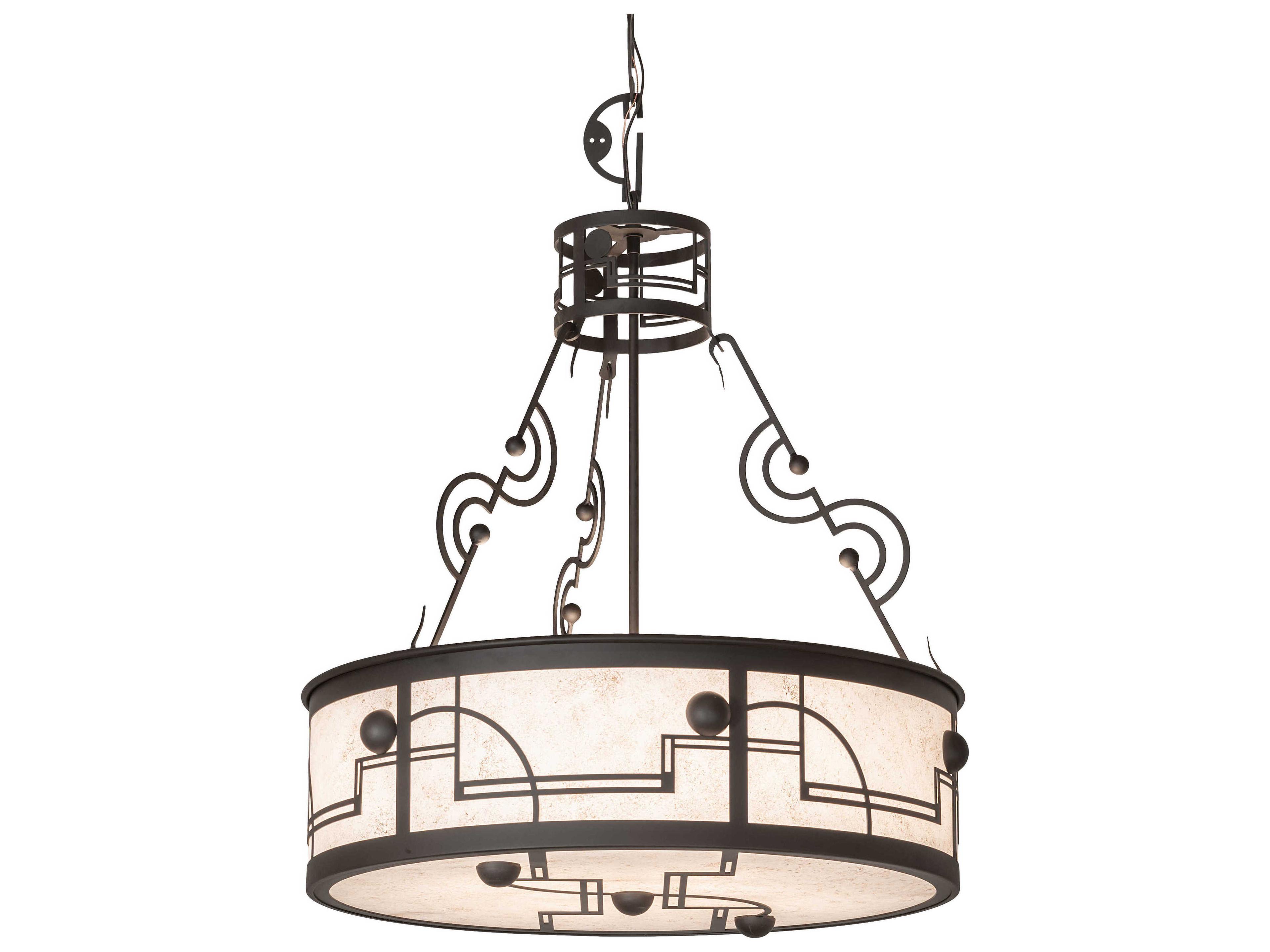 Revival Deco 3-Light Oil Rubbed Bronze Drum Pendant
