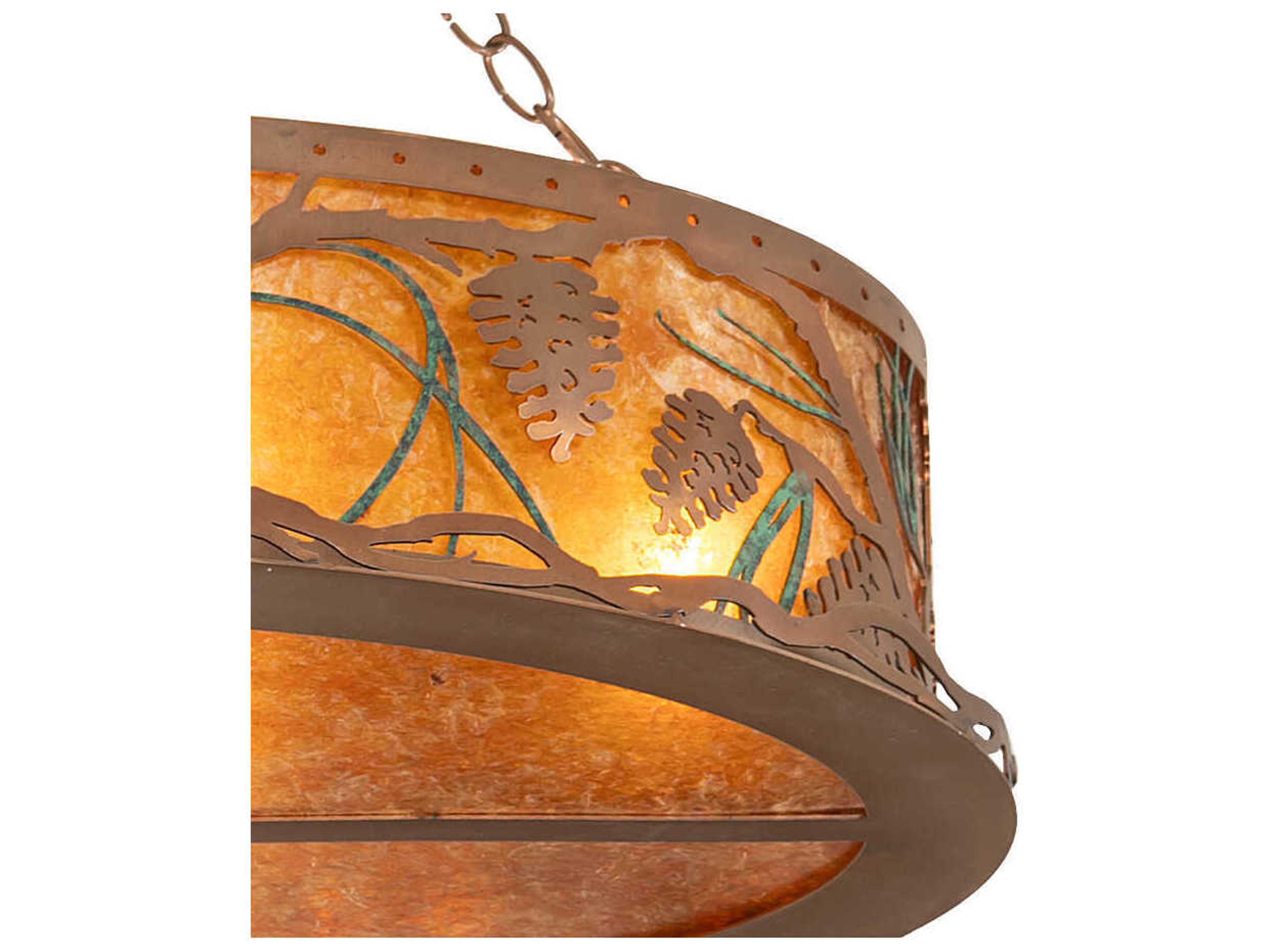Meyda Whispering Pines 6-Light Copper Semi Flush Mount