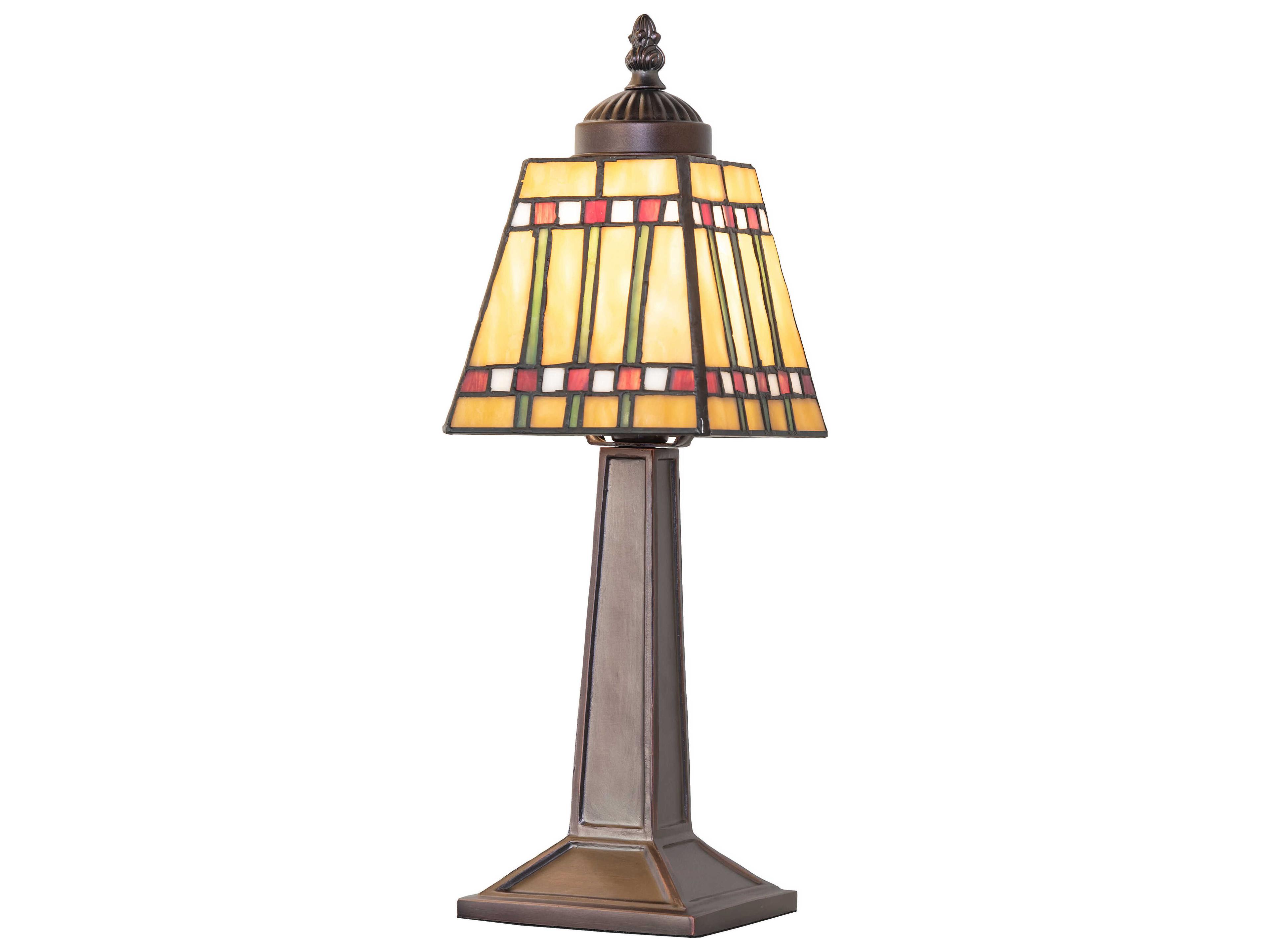 Prairie Corn Mahogany Bronze Ruby Green Beige Glass Table Lamp