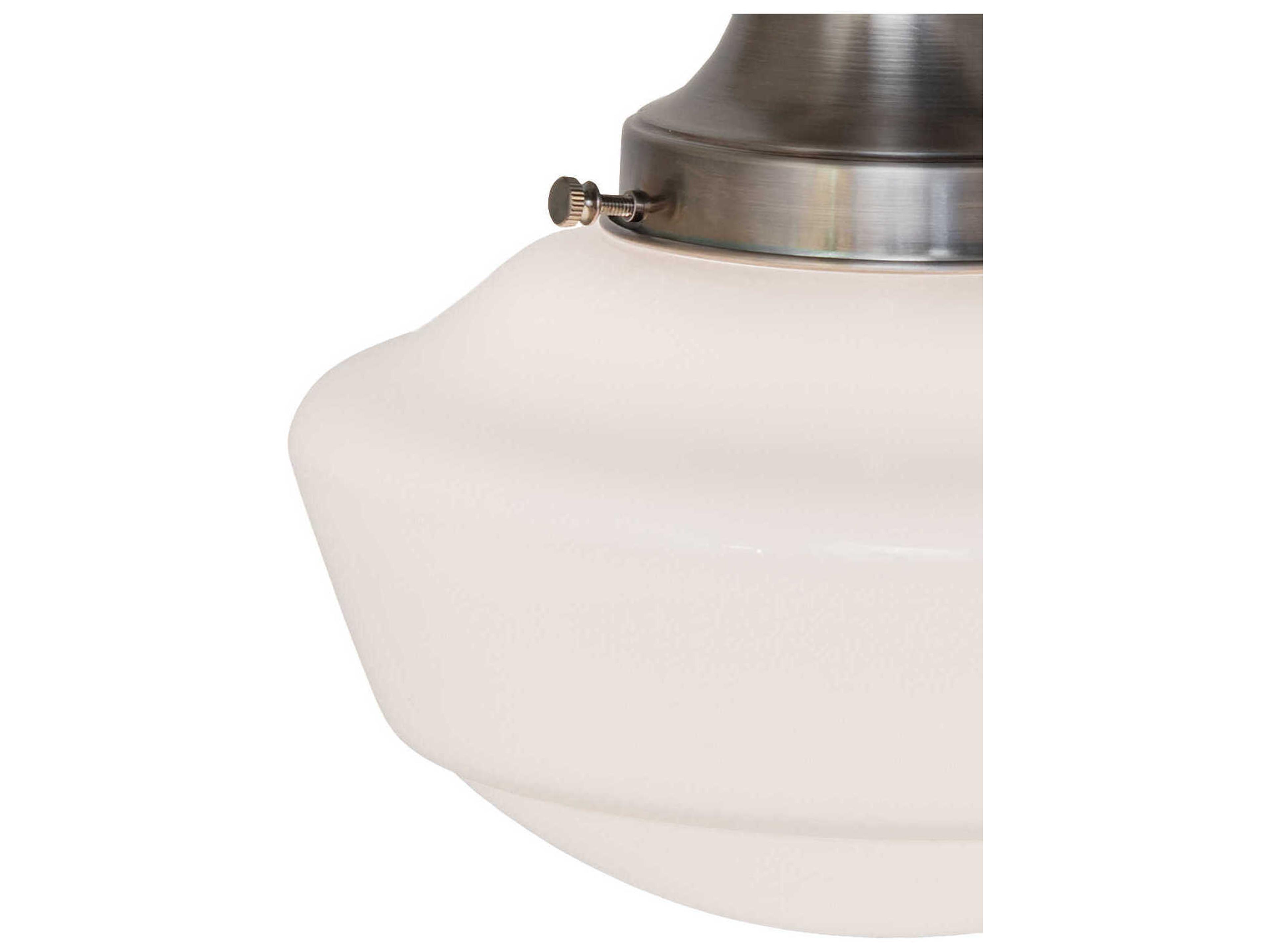 Meyda Revival Schoolhouse 1-Light Antique Nickel Glass Semi Flush Mount