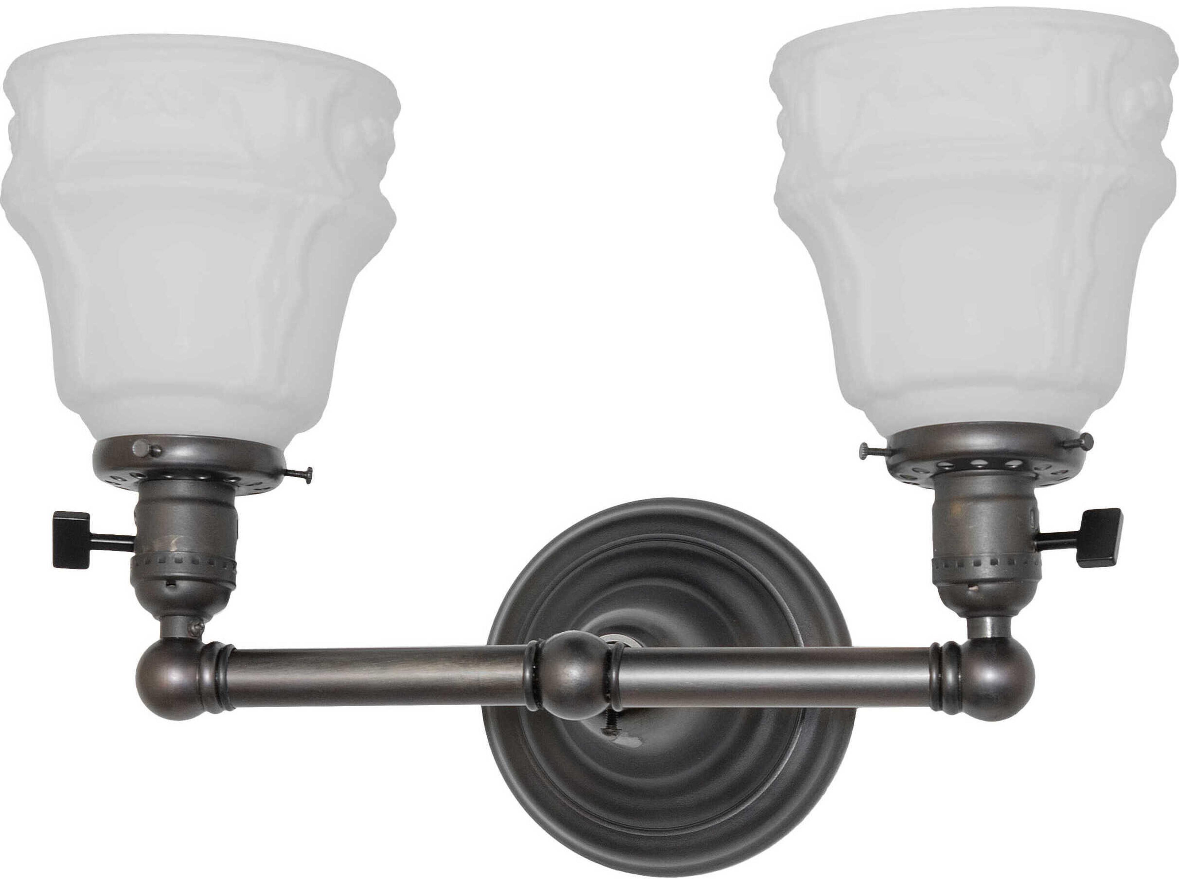 Meyda 2-Light Black Glass Vanity Light