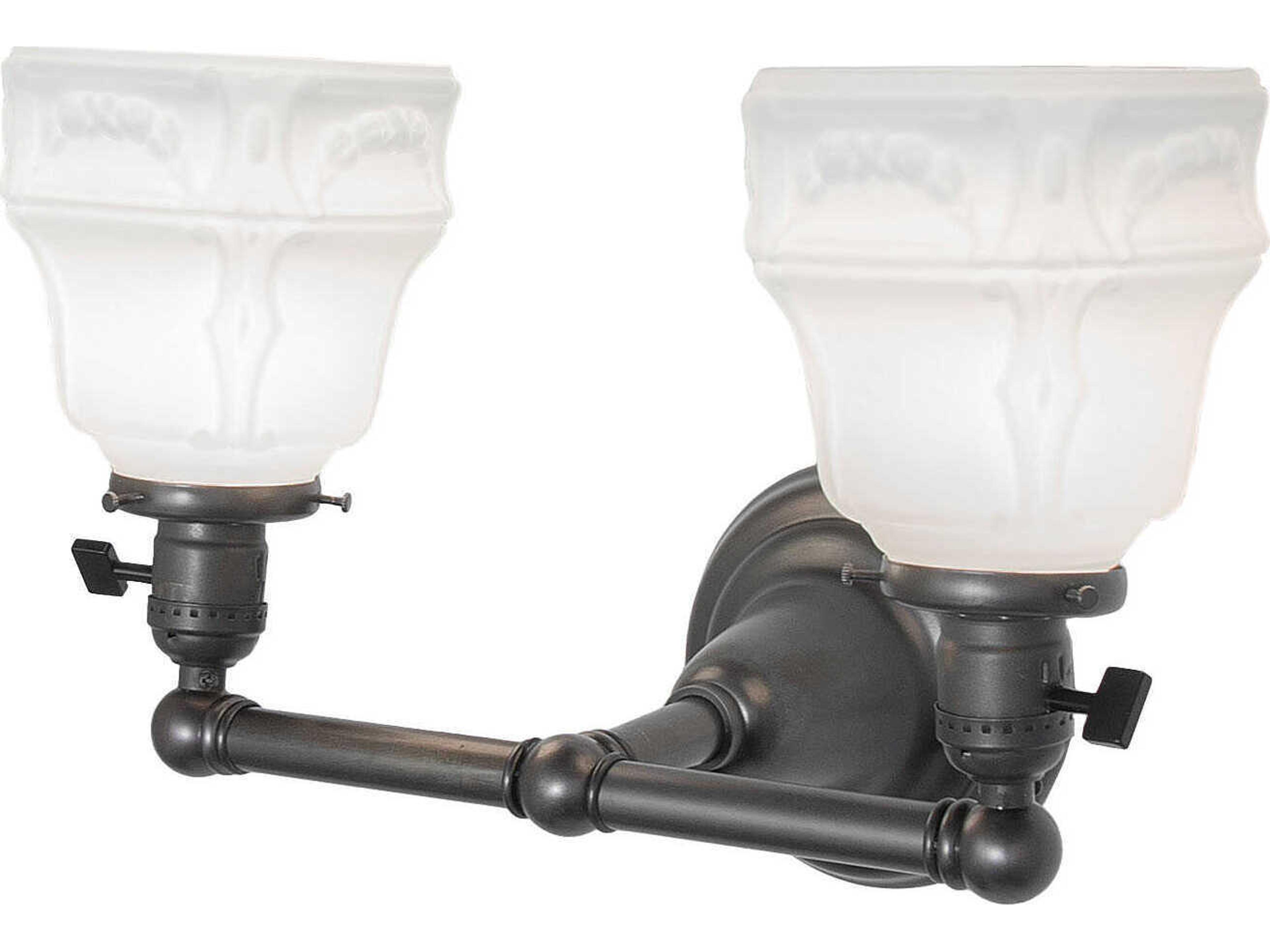 Meyda 2-Light Black Glass Vanity Light