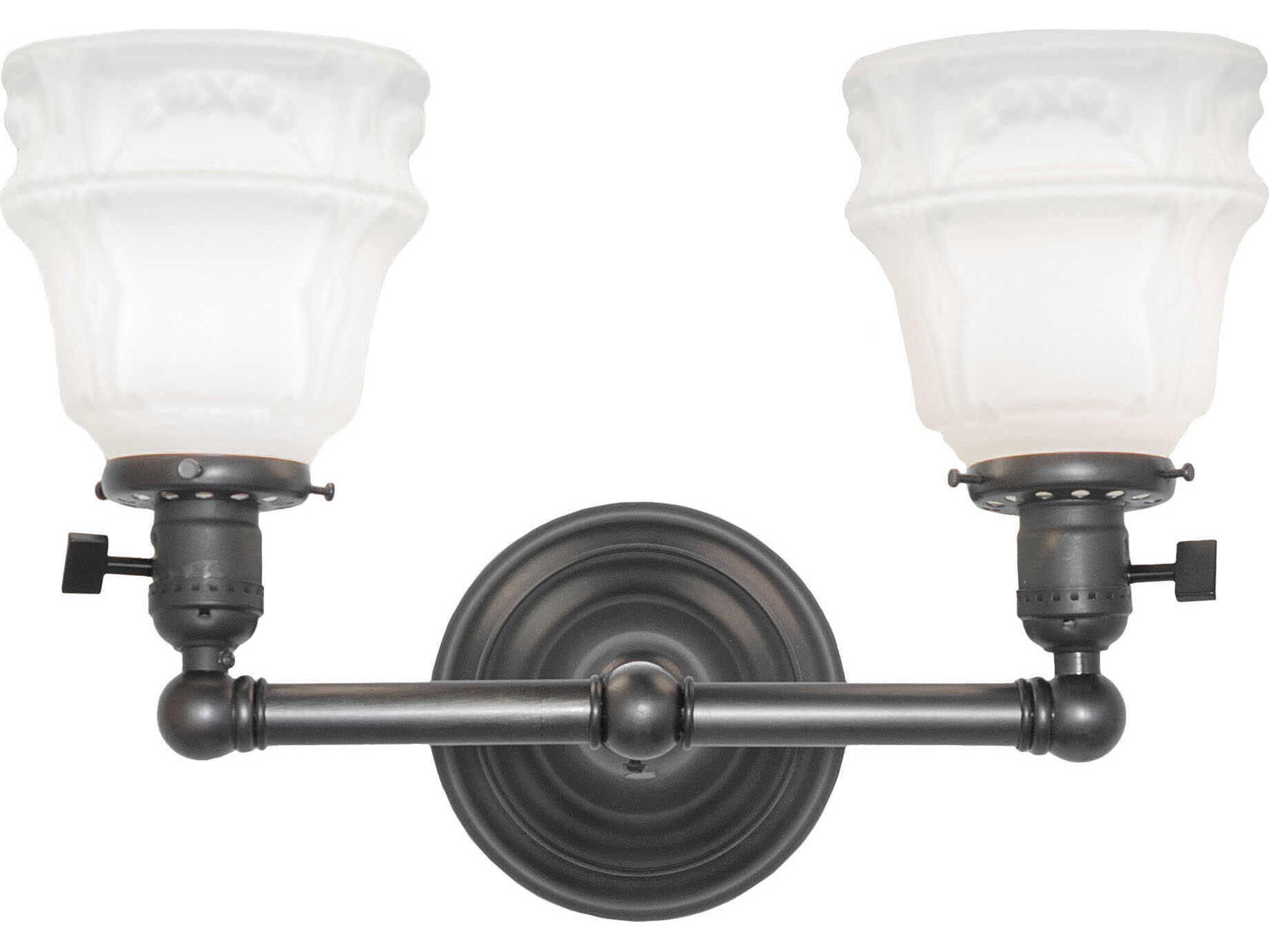 Meyda 2-Light Black Glass Vanity Light