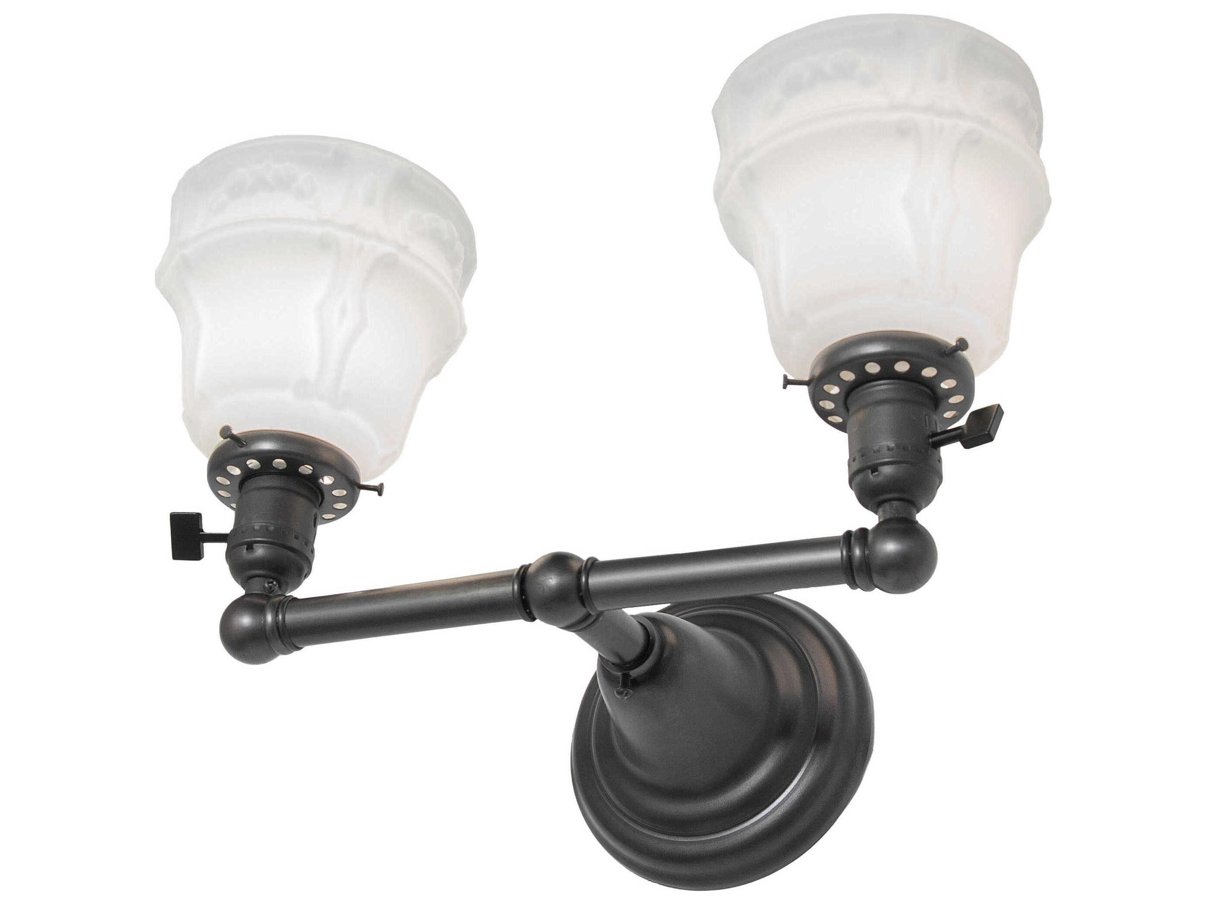 Meyda 2-Light Black Glass Vanity Light