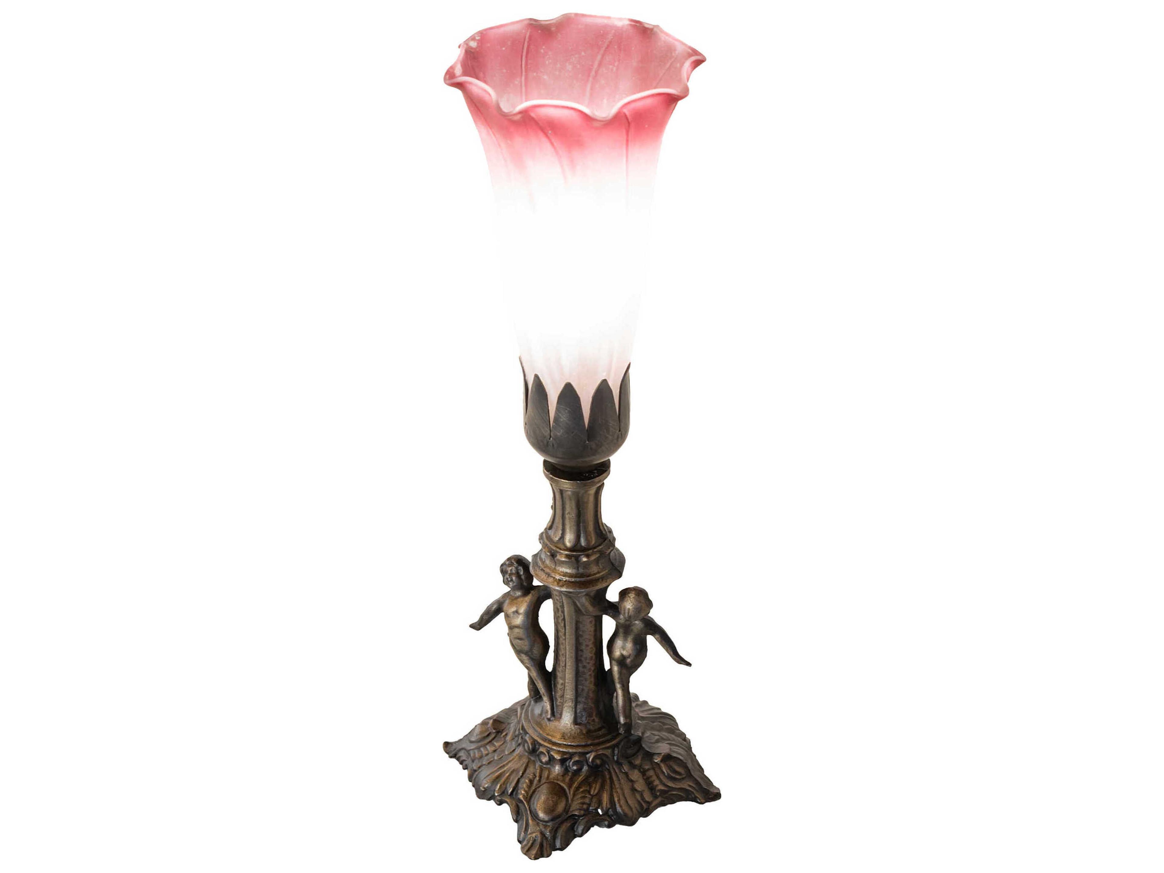 Meyda Pond Lily Antique Brass Table Lamp