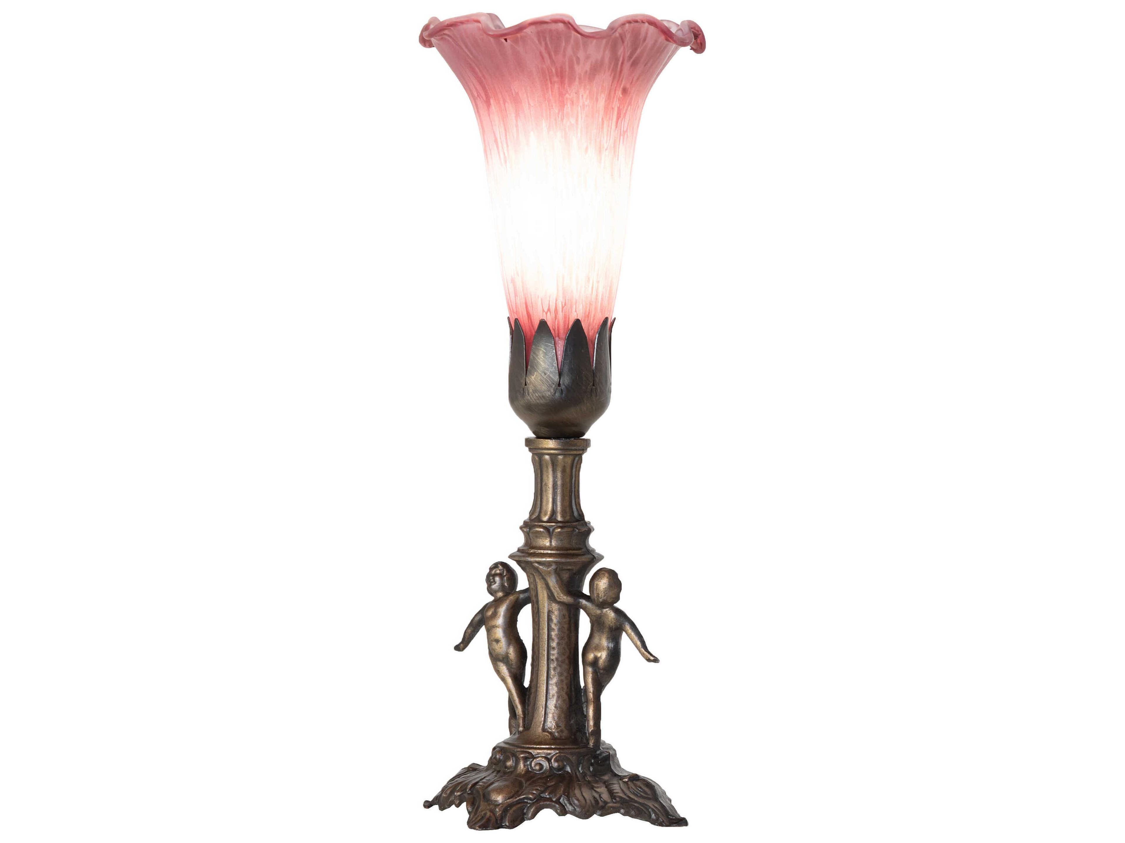 Pond Lily Antique Brass Table Lamp