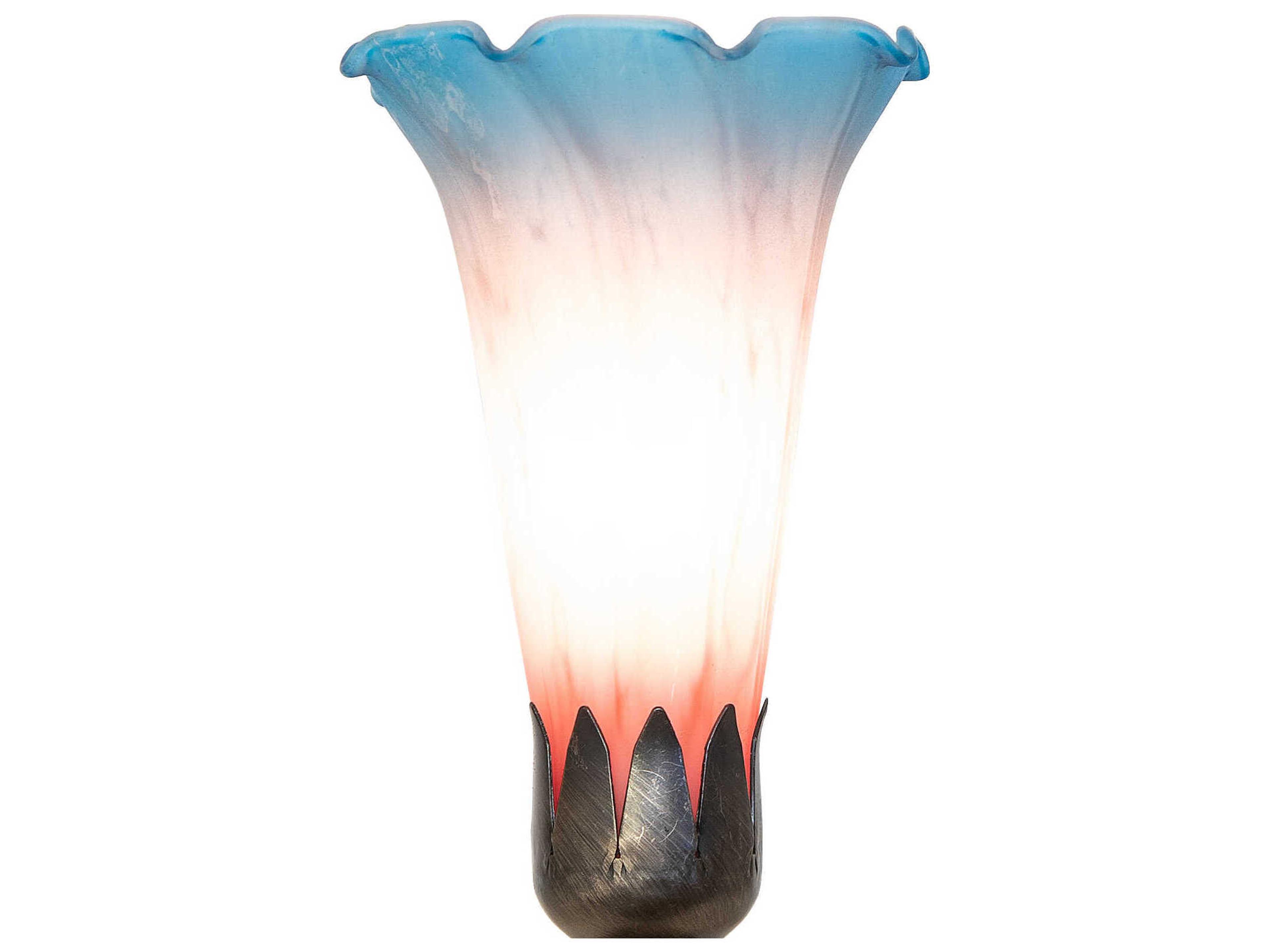 Meyda Pond Lily Antique Brass Table Lamp