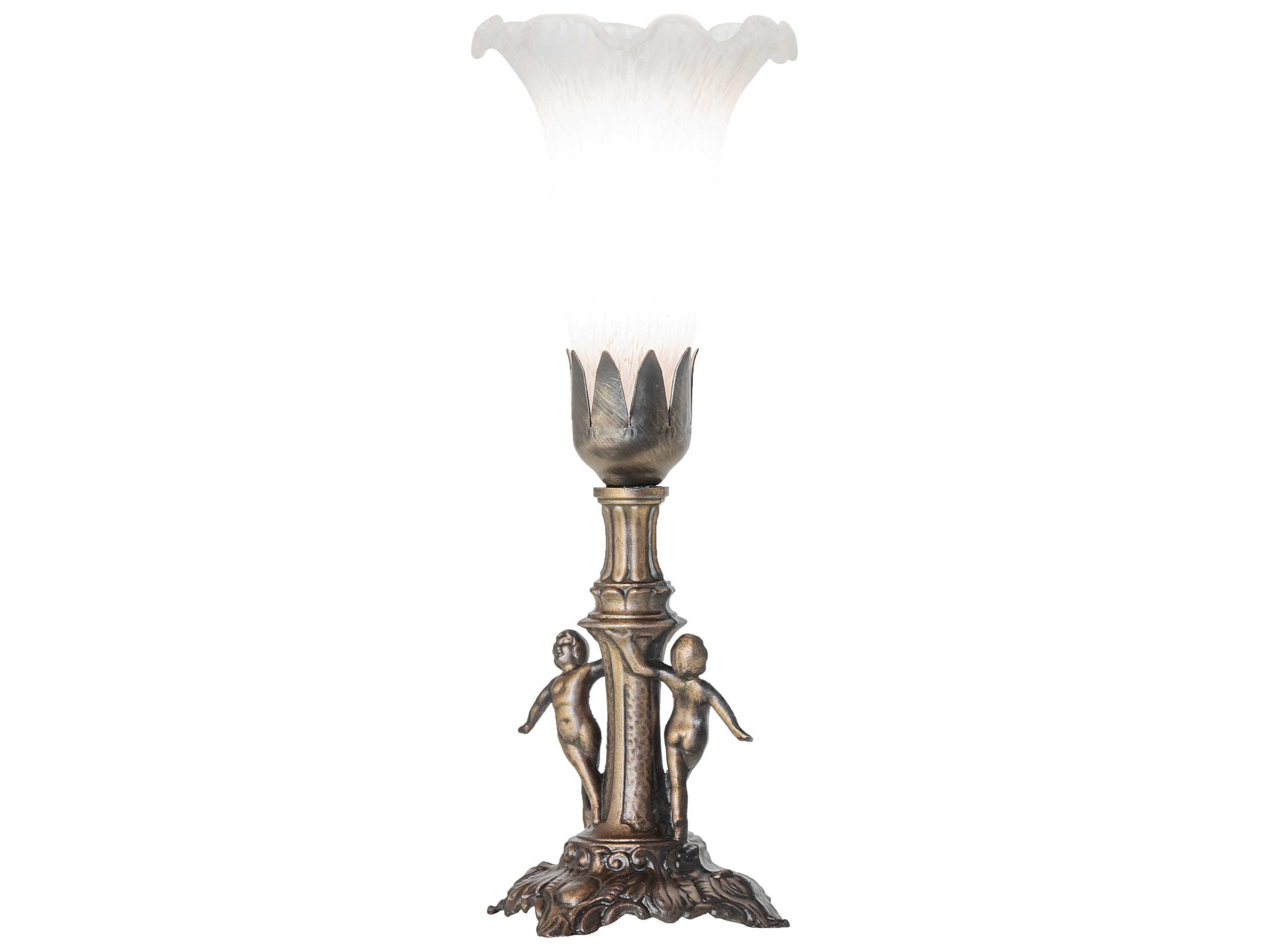 Pond Lily Antique Brass Table Lamp
